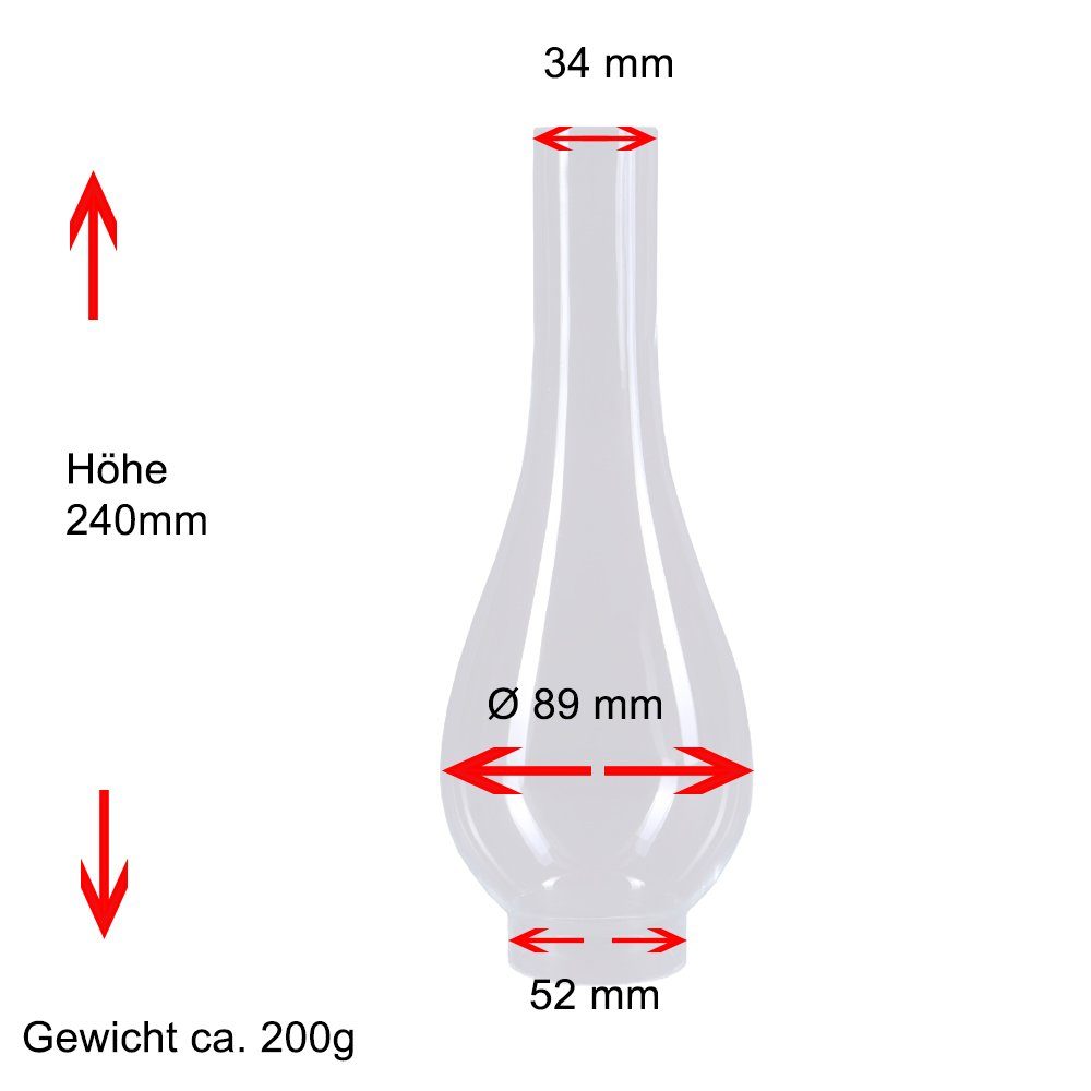 Home4Living Lampenschirm Lampenglas Zylinderglas Petroleum Glas Ø 52mm Ersatzglas, Dekorativ