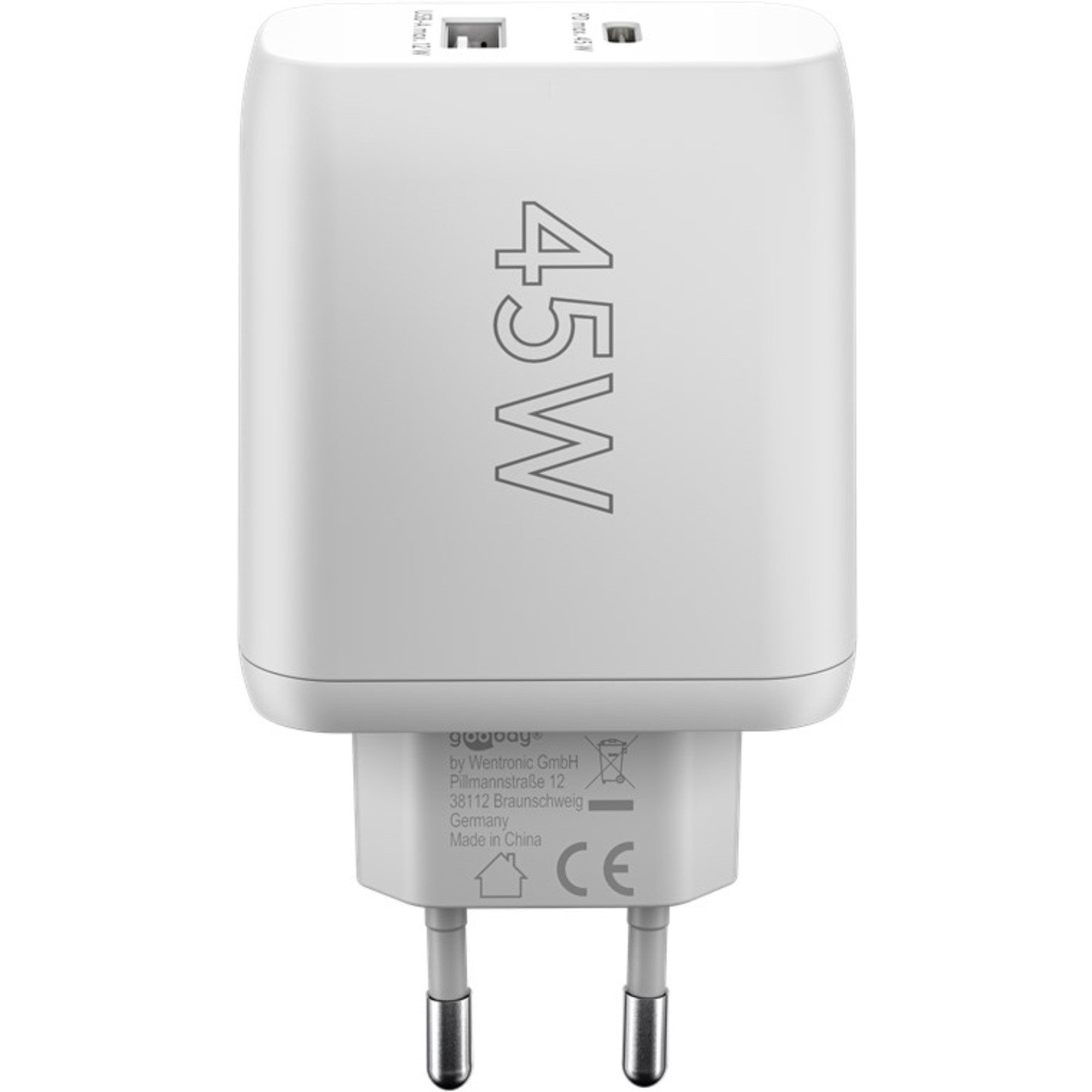 Goobay goobay USB-C PD Dual-Schnellladegerät 45 Watt, Netzteil