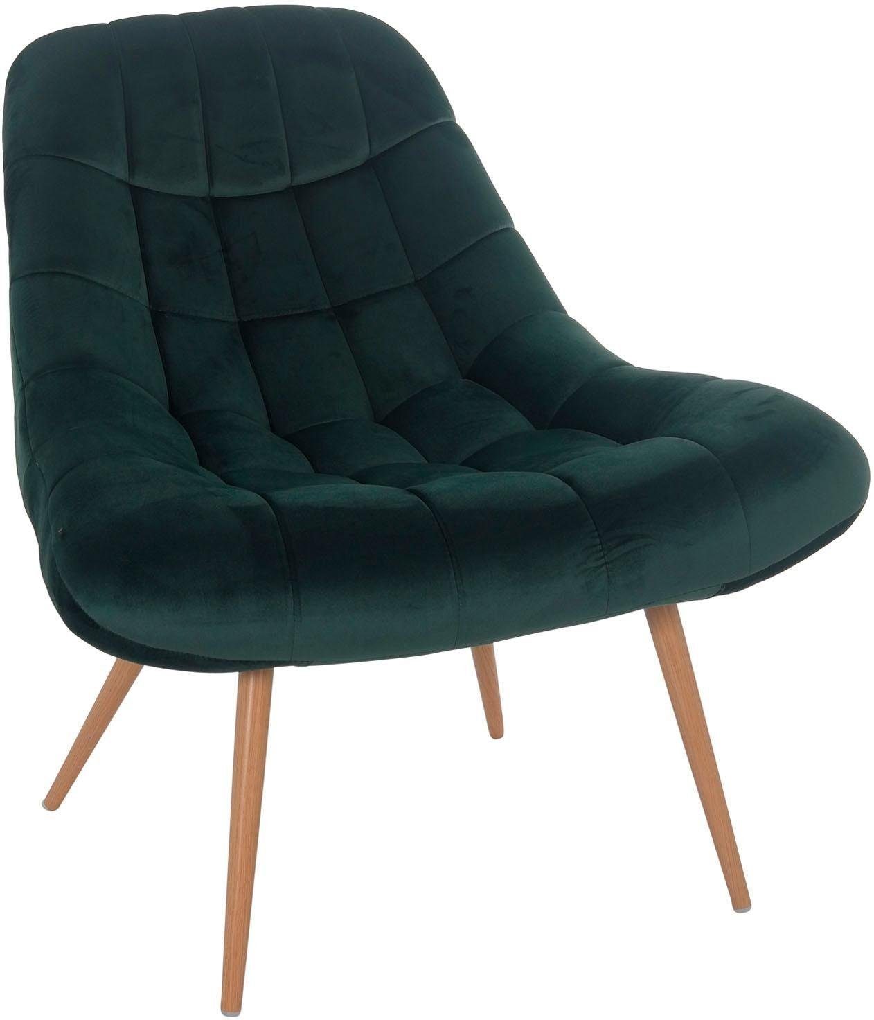 SalesFever Relaxsessel Toulon - Komfortabler Loungesessel, mit XXL-Steppung, mit schwarzen oder naturfarbenen Beinen