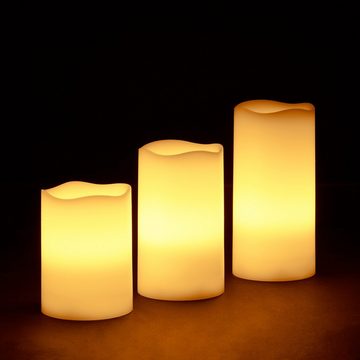 relaxdays LED-Kerze 12 x LED Kerzen Echtwachs