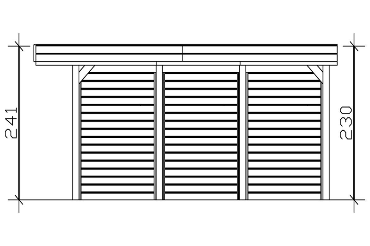 Skanholz Einzelcarport Friesland Set 1, 221 Einfahrtshöhe 314x555 cm, cm BxT