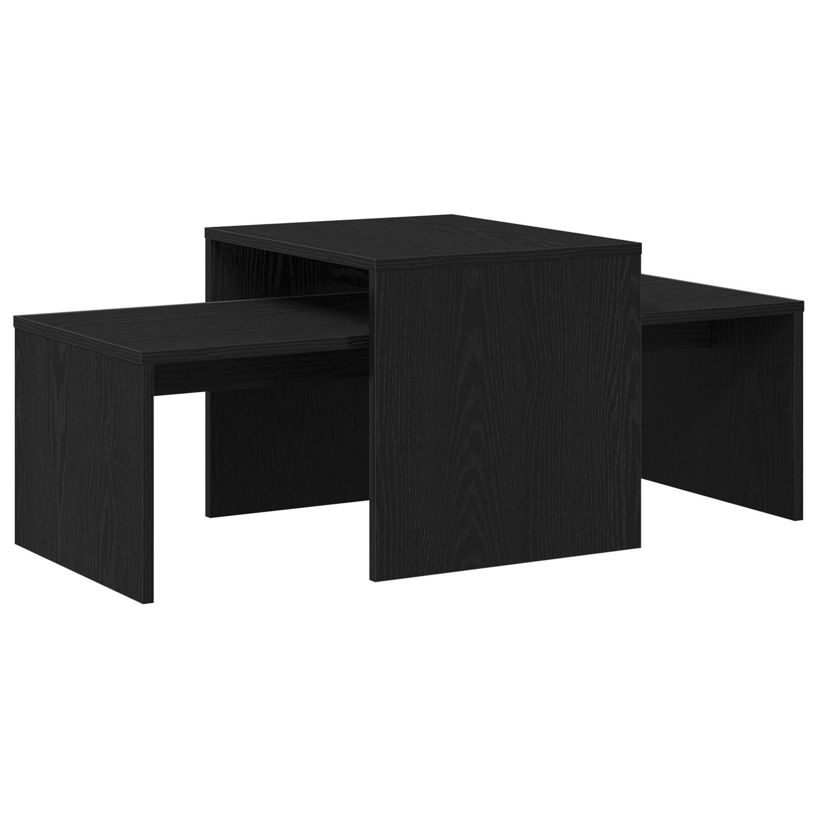 vidaXL Couchtisch Satztische Schwarz Eichen-Optik 100 x 48 x 40 cm Holzwerkstoff (1-St)
