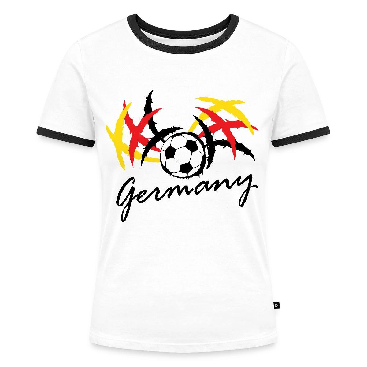 Spreadshirt T-Shirt Germany Fußball Fanlook Trikot Frauen Kontrast T-Shirt (1-tlg)