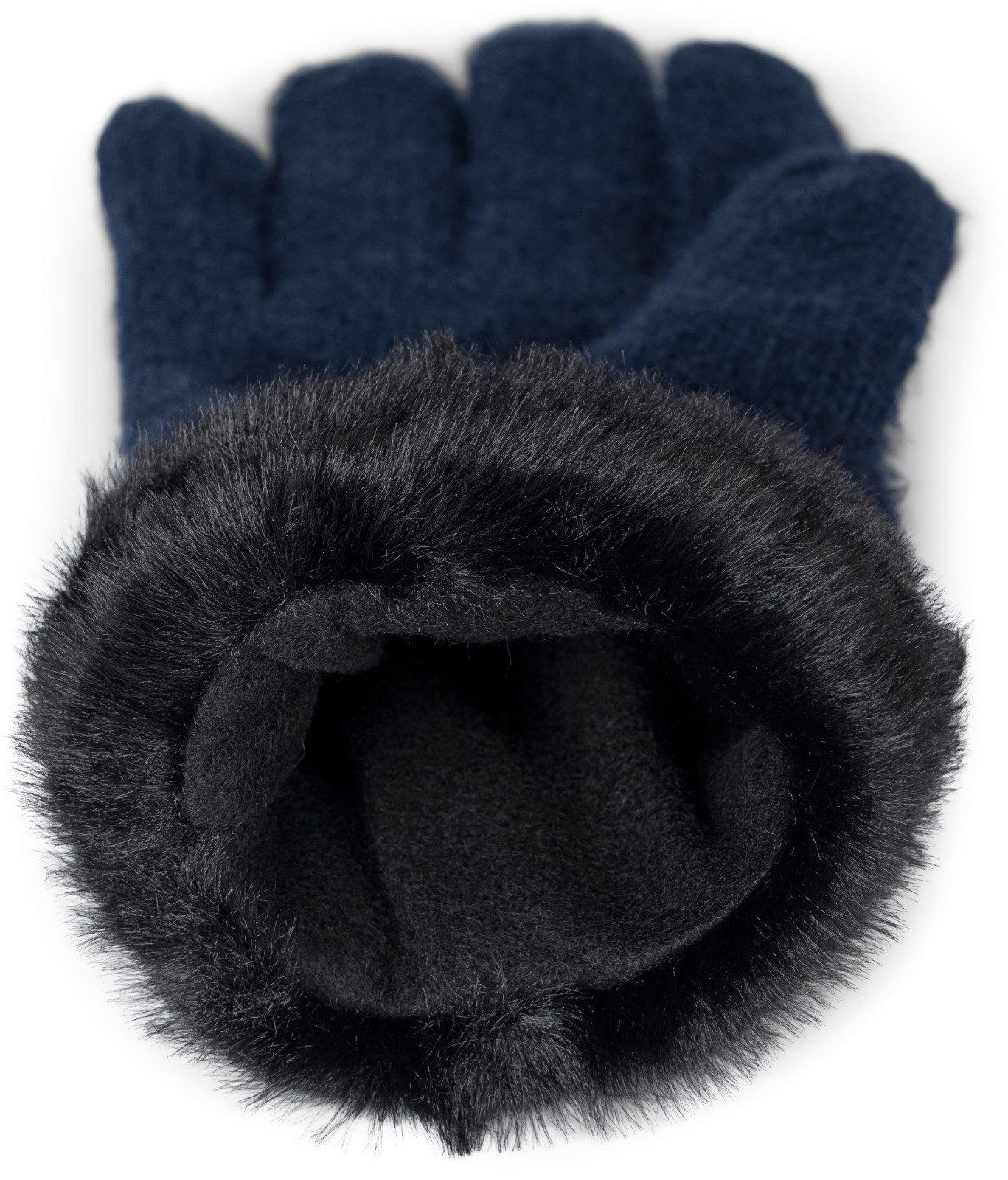 styleBREAKER Strickhandschuhe Strickhandschuhe mit Reiskornmuster und Fleece (1-St)