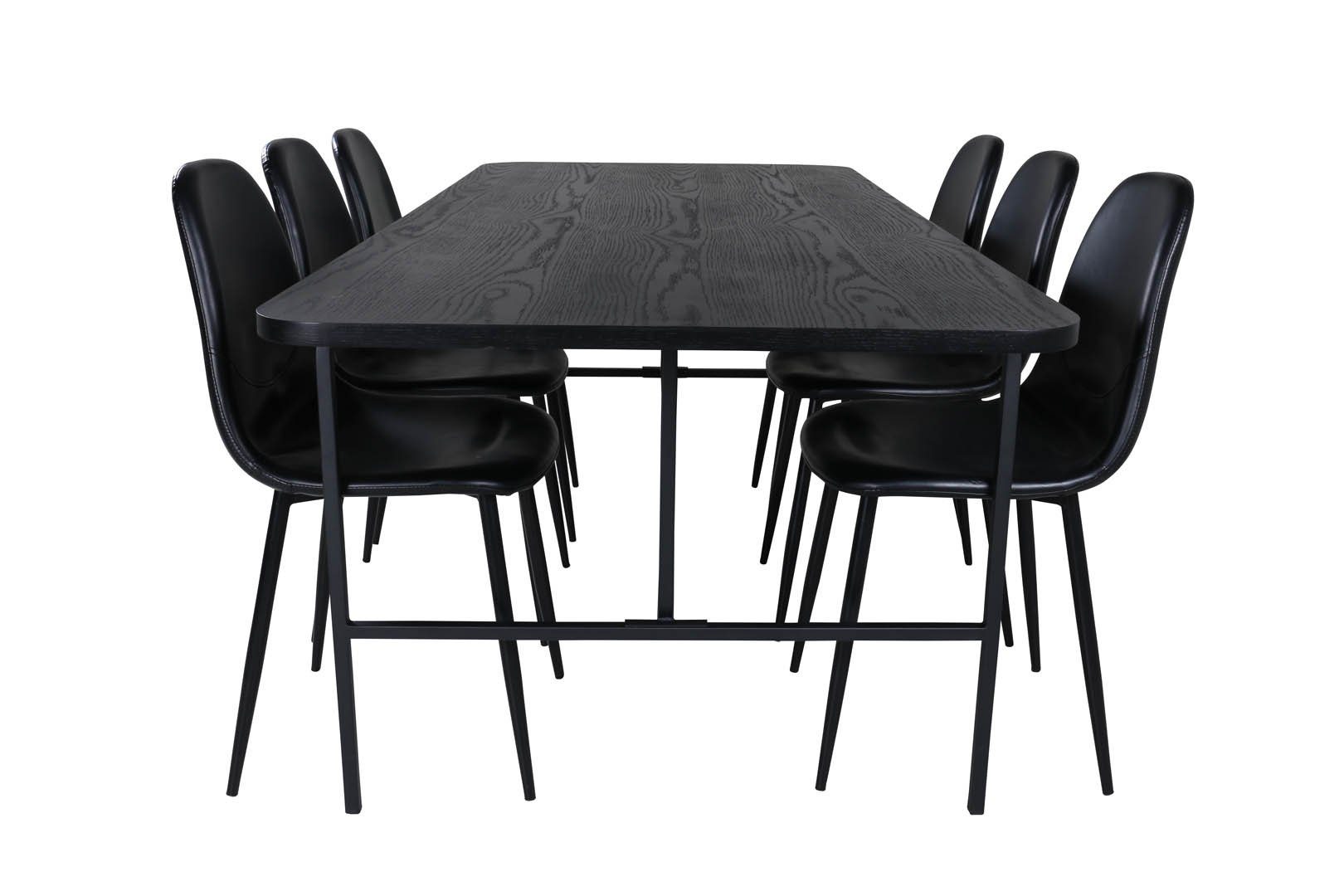 ebuy24 Essgruppe UnoBL schwarz (7-tlg) 6 Esszi, Polar Essgruppe und Esstisch