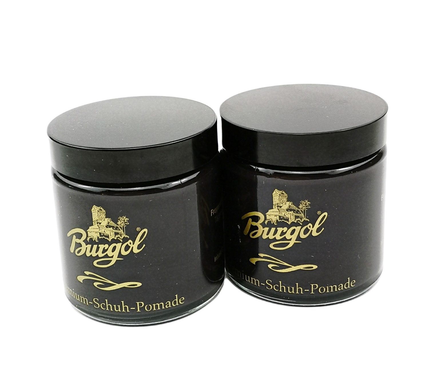2 Stück Burgol Premium-Schuh-Pomade Schuhcreme Schwarz 100 ml Schuhcreme