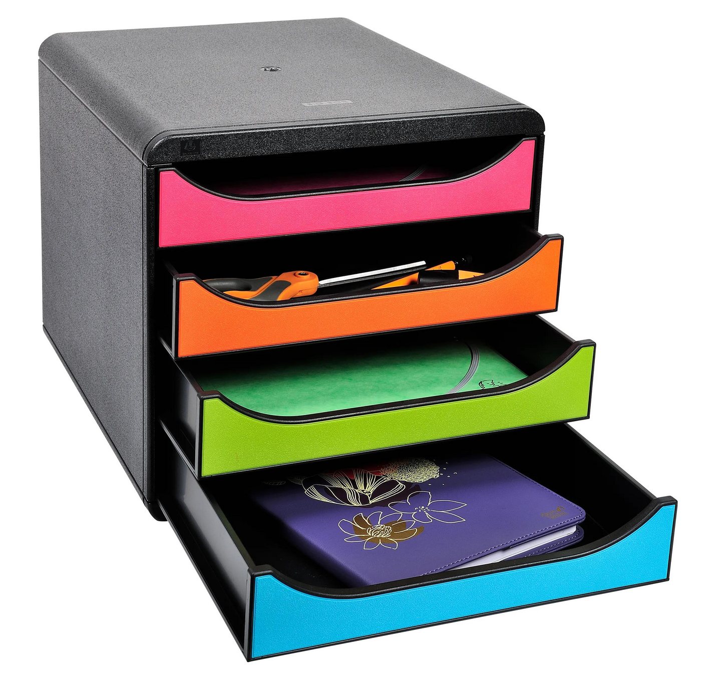 Thumbnail - EXACOMPTA Schubladenbox Schubladenbox Big Box, 4 offene Schubladen, Regenbogen, 310498D, Boxen einzen