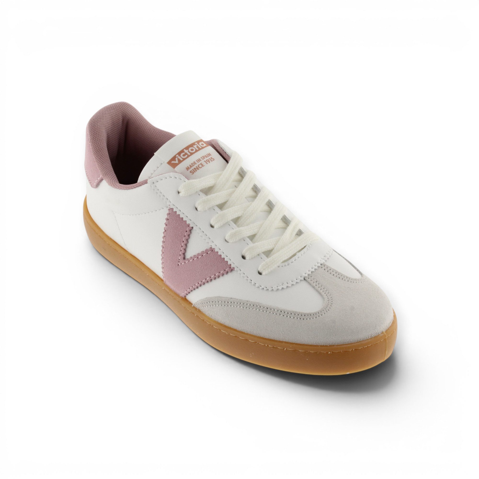 Victoria Berlin Ciclista (Lederoptik/Veloursleder) - weiss/rosa Damen Sneaker