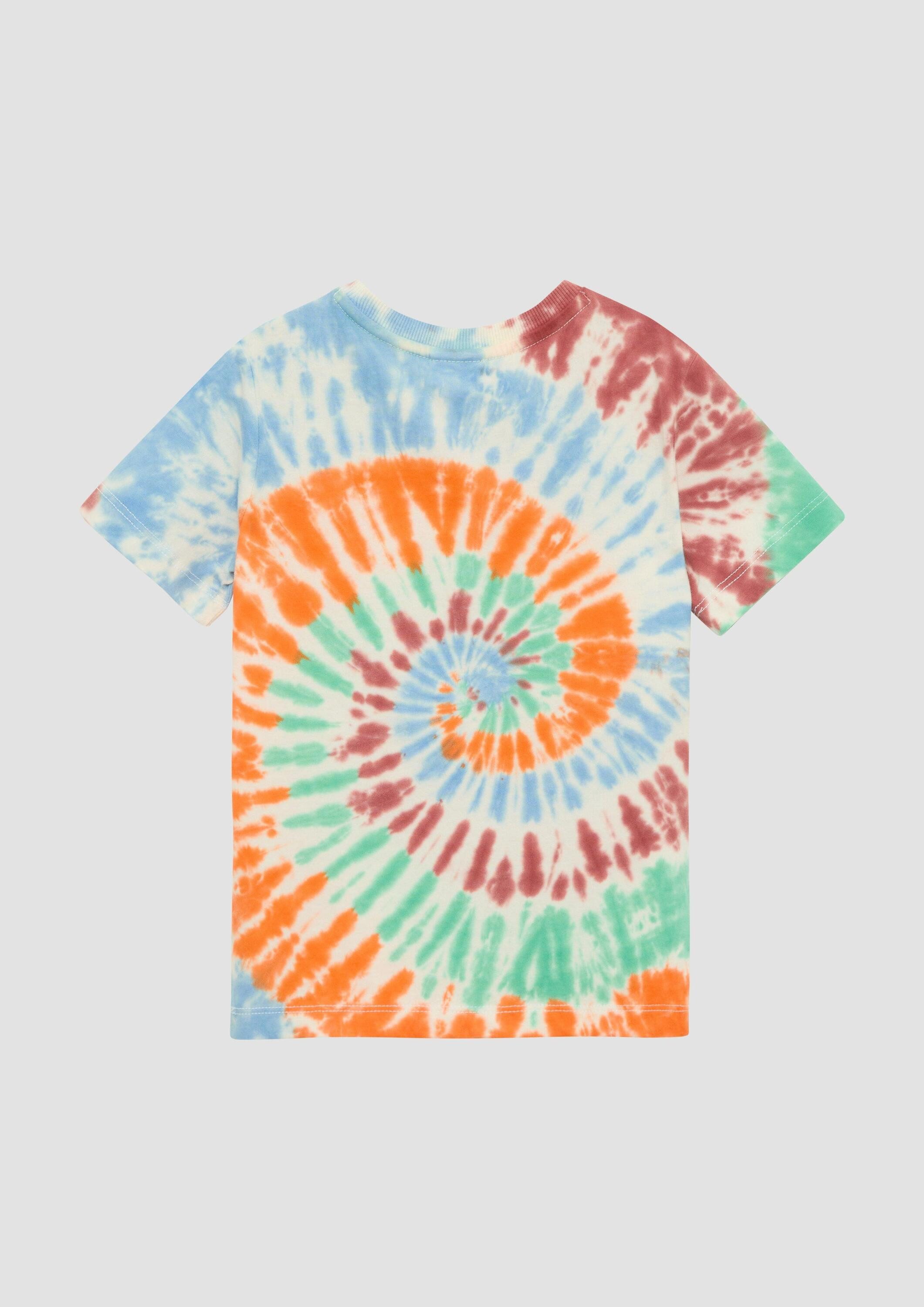 s.Oliver Kurzarmshirt T-Shirt T-Shirt aus Baumwolle mit Batikeffekt
