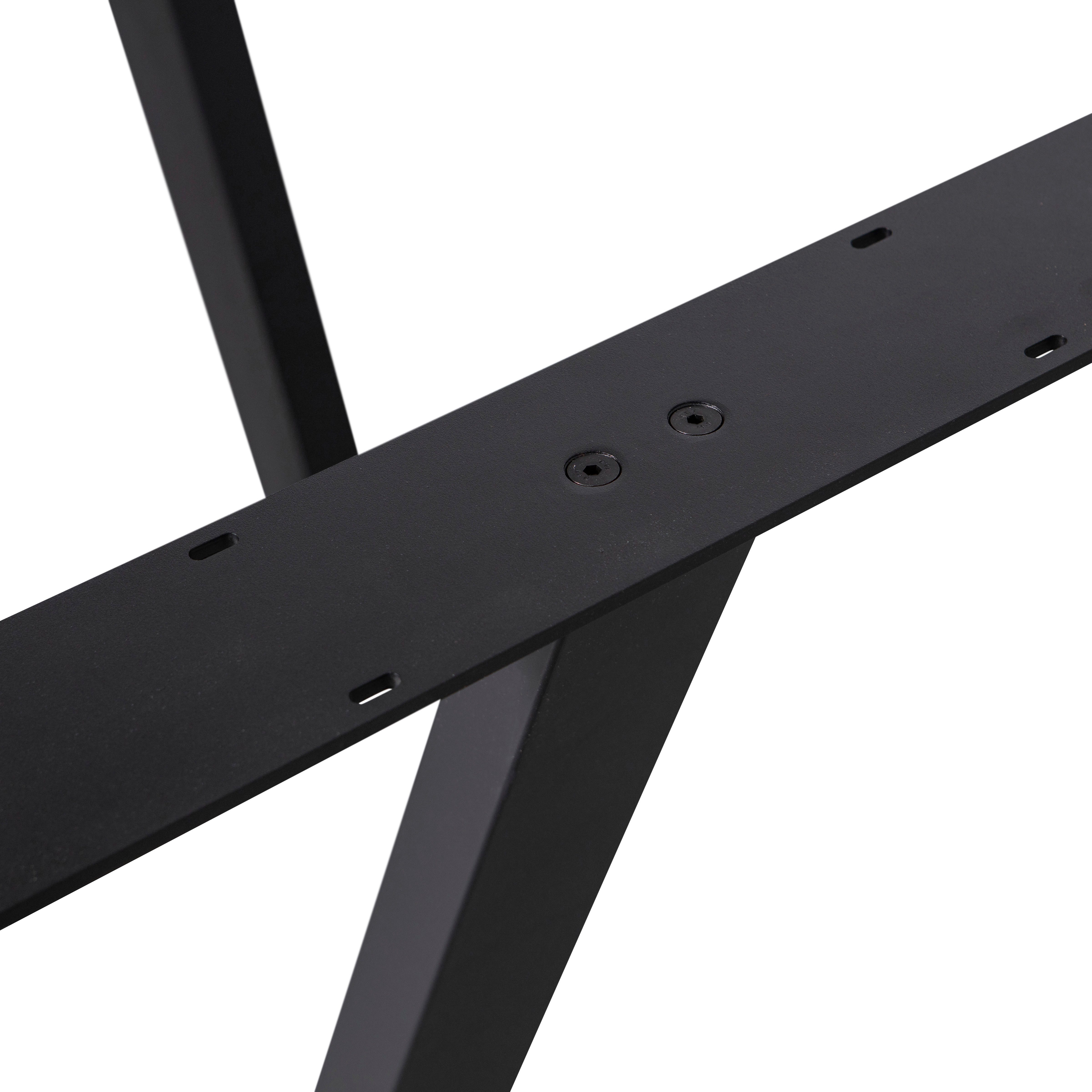 WOOOD Tischbein Tablo Drenthe Metall mit Pulverbeschichtung B 147 x T 71 x H 73 cm, Tragkraft 150 kg, royales Kreuzgestell, einfach zu montieren