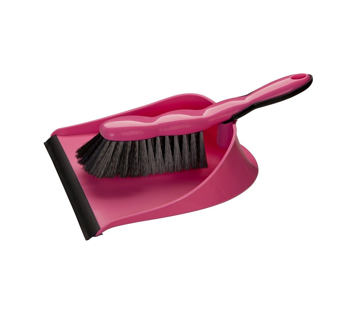 haug bürsten Kehrgarnitur 36024, Gecko Kehrgarnitur, pink, rund mit Lippe, aus Polimex Kehren Fegen Made in Germany