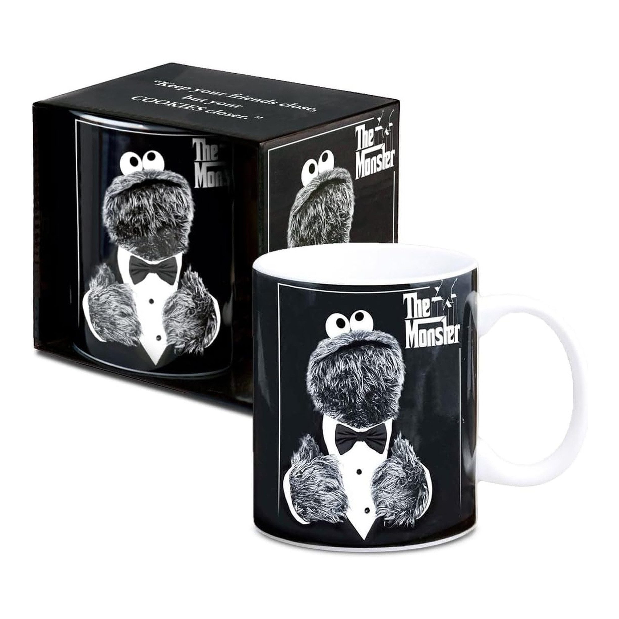 LOGOSHIRT Tasse Sesamstrasse - Krümelmonster - The Monster, 1-tlg., Krümelmonster im kultigen Mafia-Look