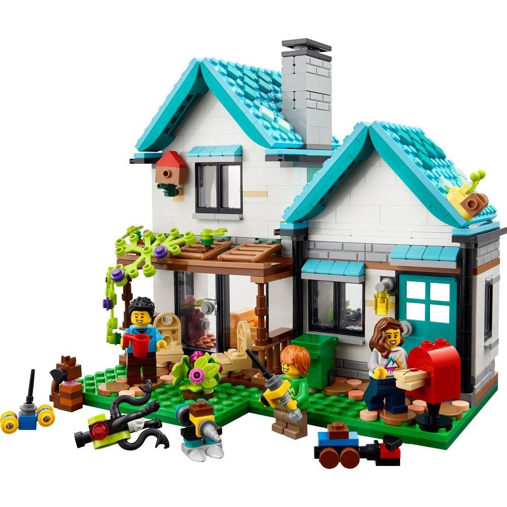 LEGO® Creator 31139 - Gemütliches Haus Spielbausteine, (808 St), Spielset, mit Familienhaus, Haus am Kanal und Haus am See