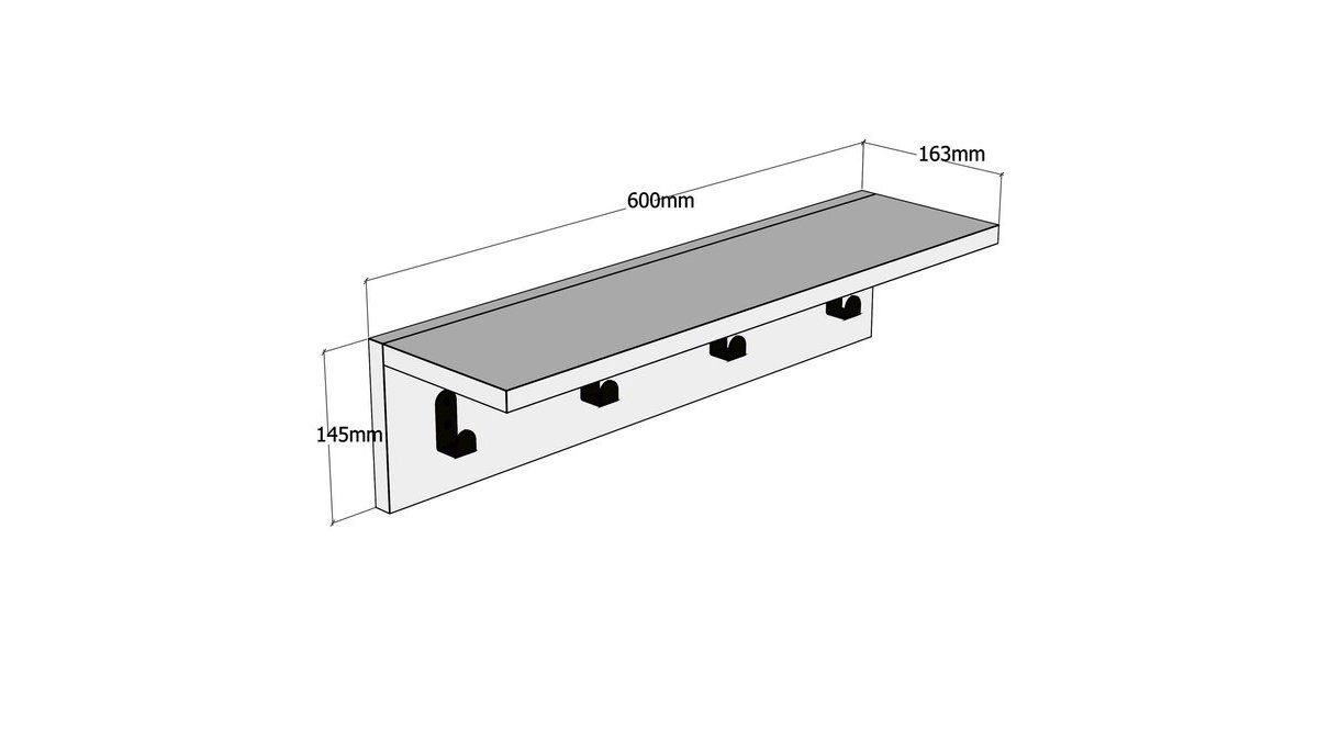 Wandregal 14,5x60x16,3 Decor Skye HCT, cm Ayla Anthrazit, Wandregale,