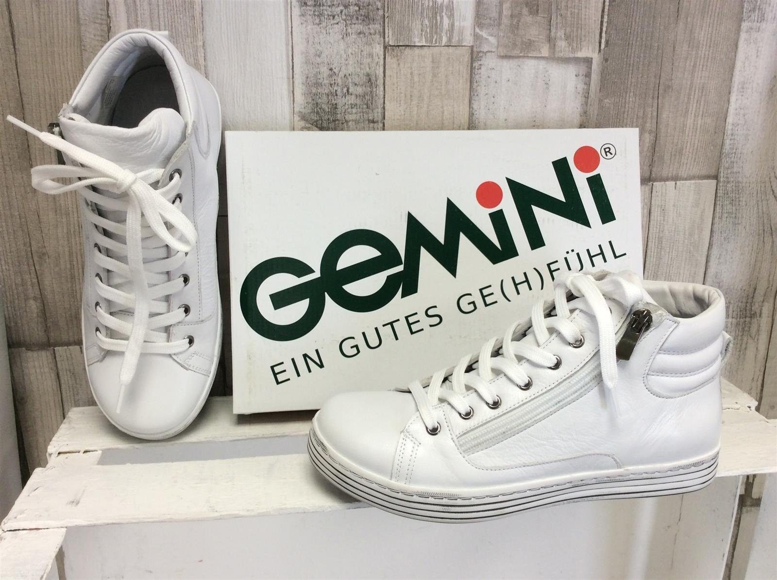 Gemini Gemini Damen Knöchel-Schnürschuh weiß mit seitlichem Reißverschluß Schnürschuh