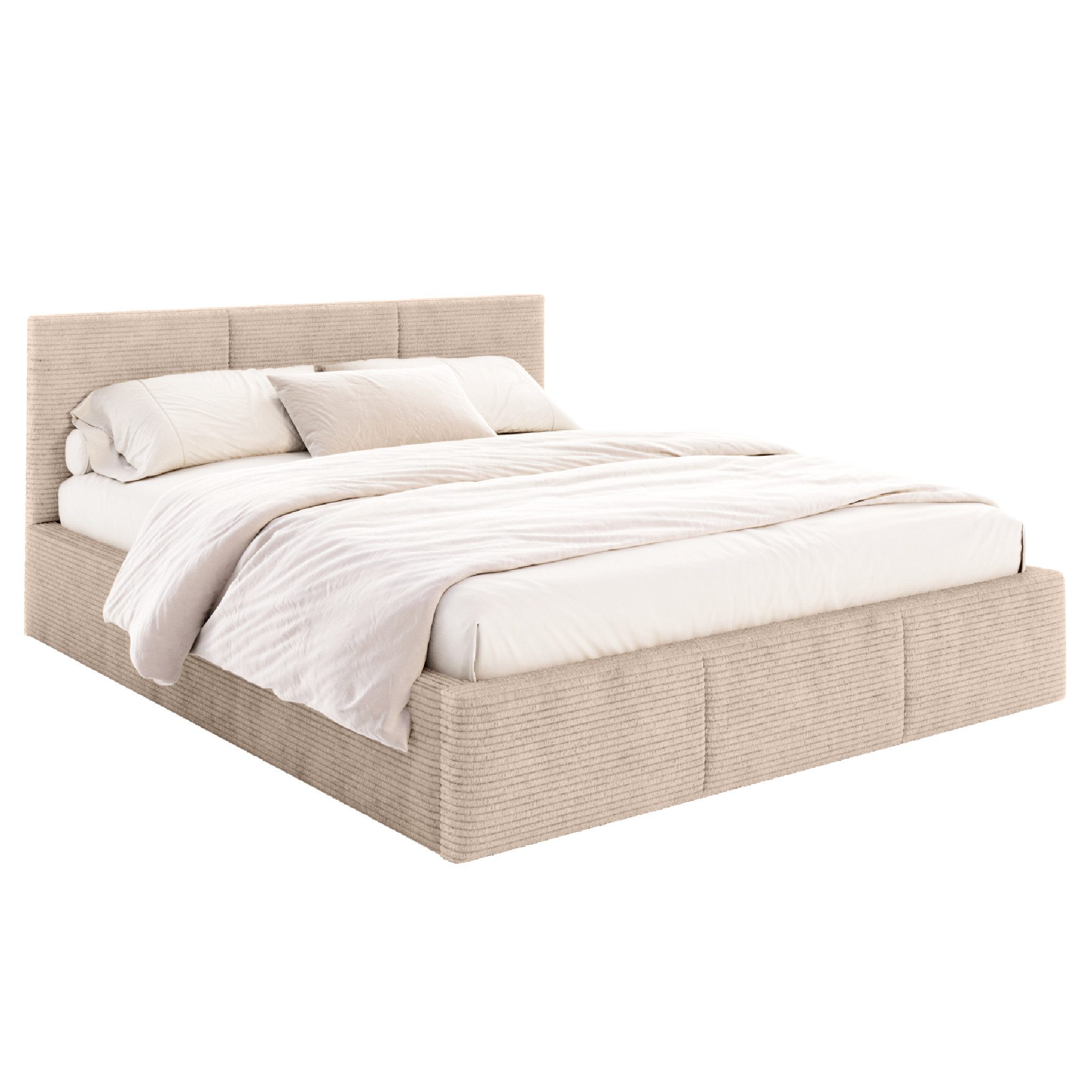 FDM Polsterbett AMBER modern mit Bettkasten MADE IN EU - mit Cord Bezug (ve günstig online kaufen