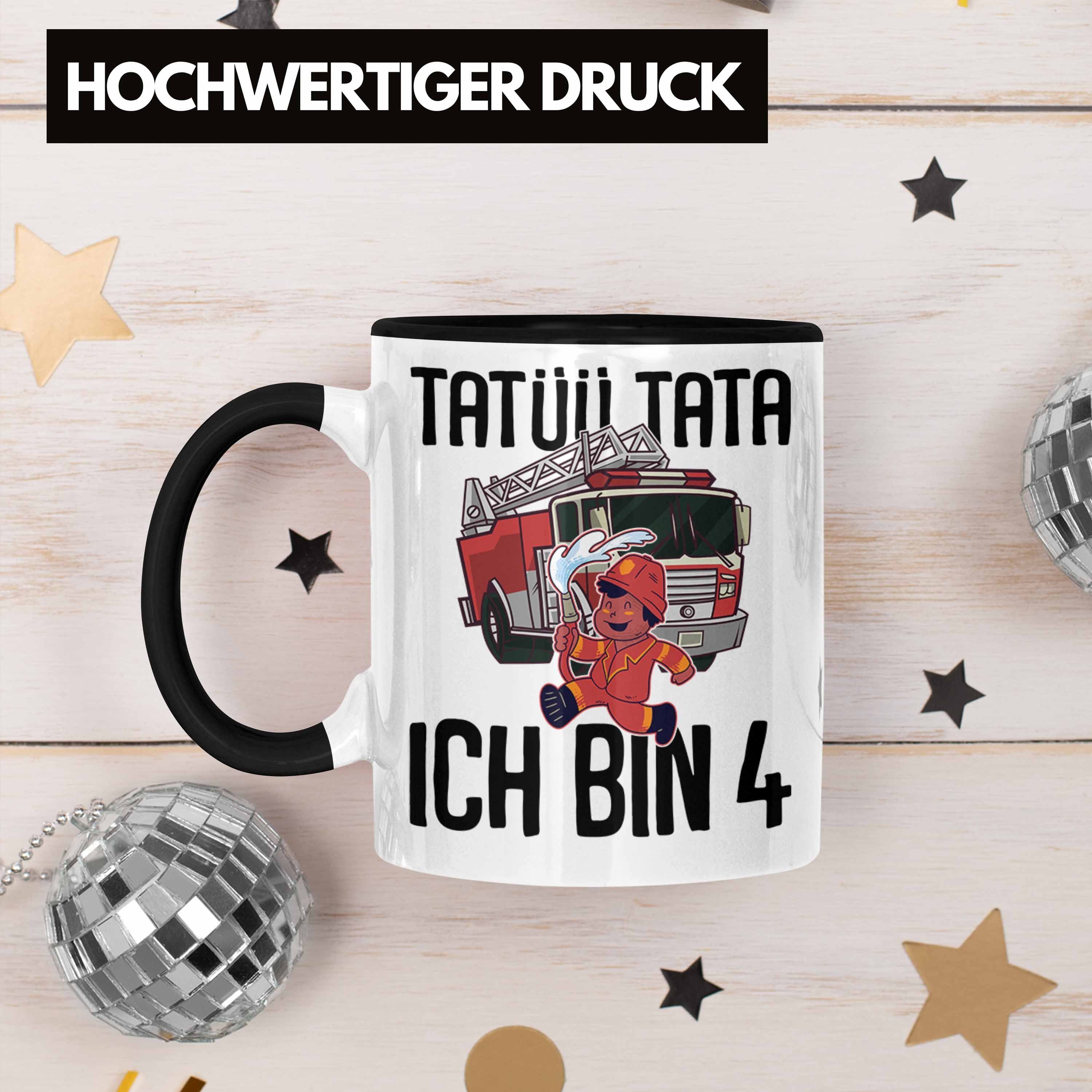 Geburtstag Bin Tasse Kinder Feuerwehr Trendation Geschenke Jungs Ich Spruch Zubehör Trendation Tasse 4 4. Geschenk - Geburtstag Lustig Schwarz