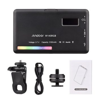 Andoer Videoleuchte W140RGB Pocket Clip-on RGB Videoleuchte 2500K-9000K