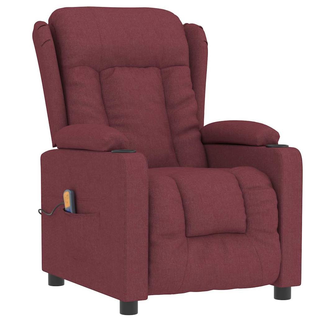 vidaXL Massagesessel Massagesessel Weinrot Stoff (1-St)