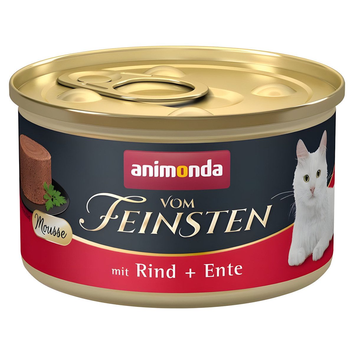Animonda vom Feinsten Adult mit Rind & Ente 85 g - 12 Stück, Nassfutter für: Katze