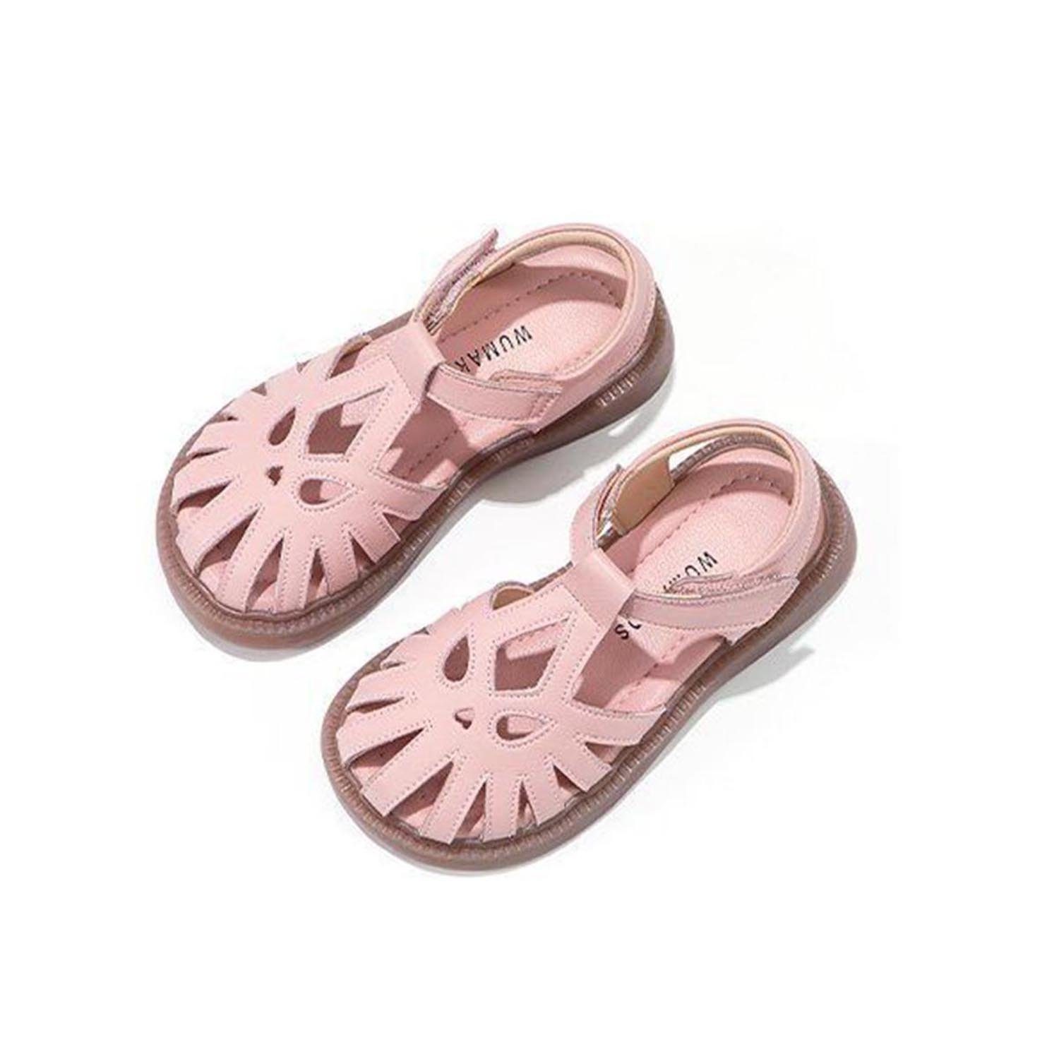 Daisred Mädchen Sommer Schuhe Babyschuhe Sandale Flach Rosa