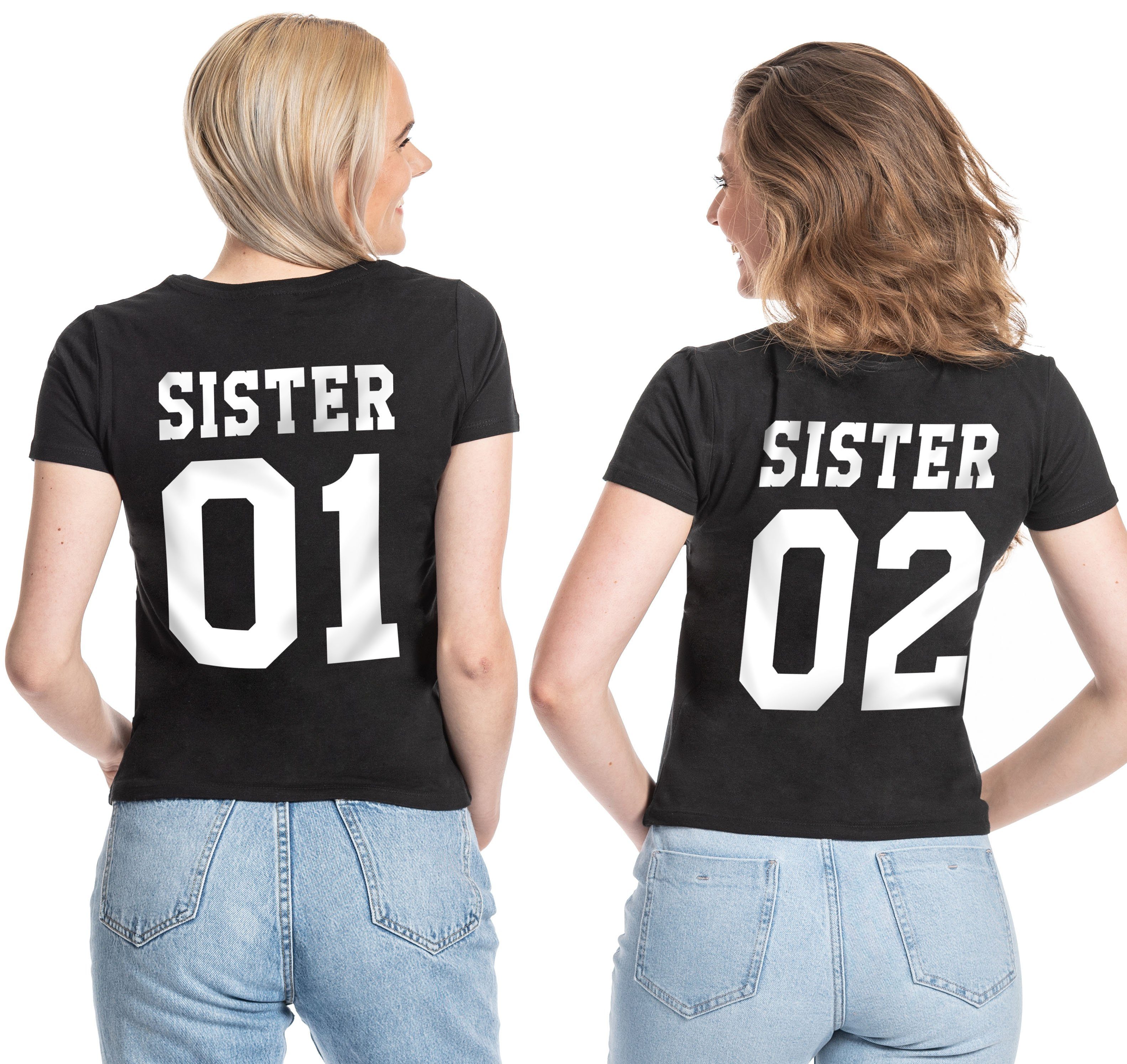 Couples Shop T-Shirt »Sister 01 & Sister 02 Beste Freunde Damen Shirt« mit  modischem Print online kaufen | OTTO
