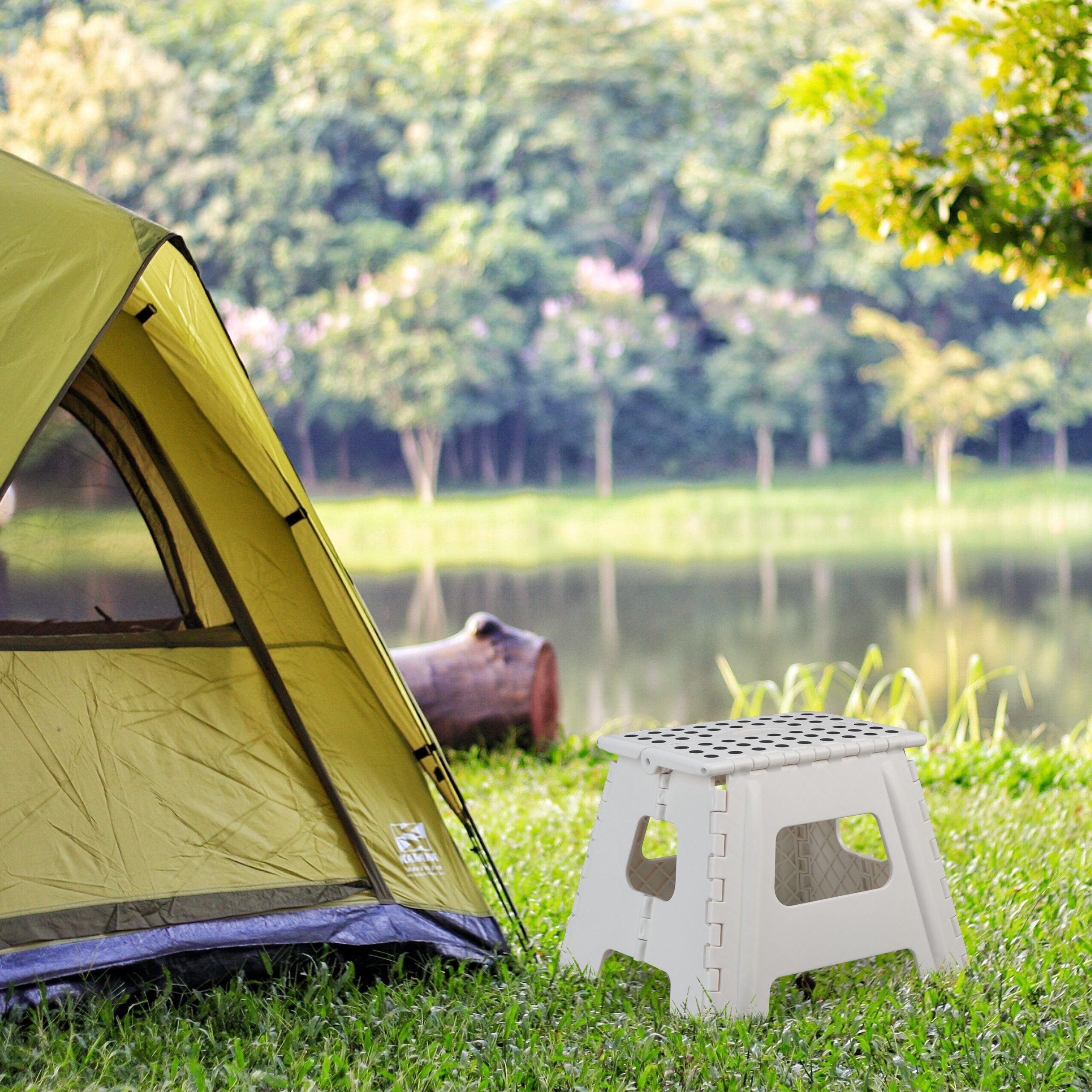 relaxdays Sitzhocker Klapphocker faltbar L, weiß günstig online kaufen