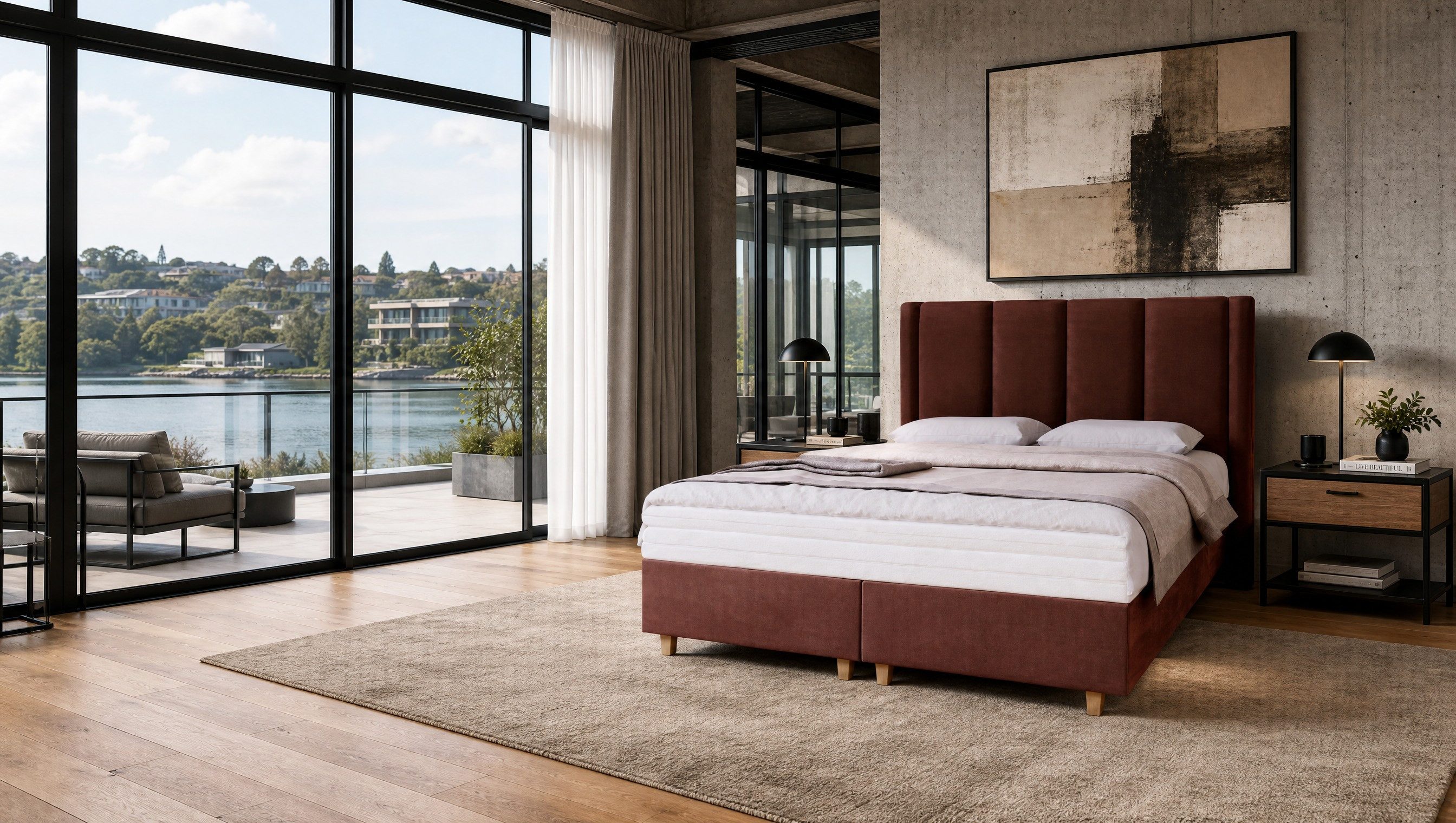MARPUR Boxspringbett Luxus Boxspringbett BELLA aus edlem Velours, ohne Matratze 120-200 cm (Boxspringbett mit Matratze und Kopfteil, Füße, Anleitung), Premium-Qualität, gepolstertes Kopfteil, in 5 Farben wählbar