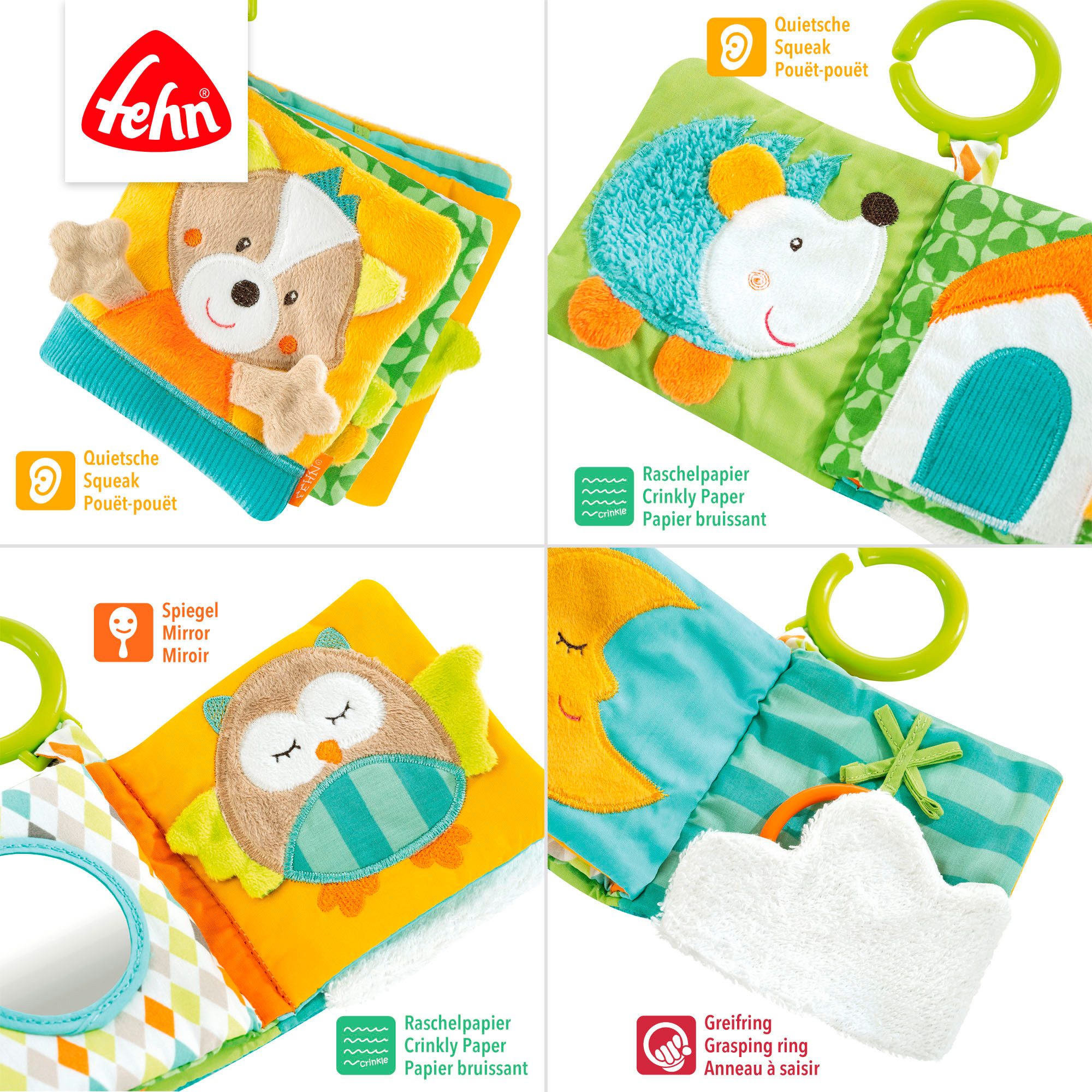 Fehn Greifspielzeug Sleeping Forest, Stoffbuch Fuchs