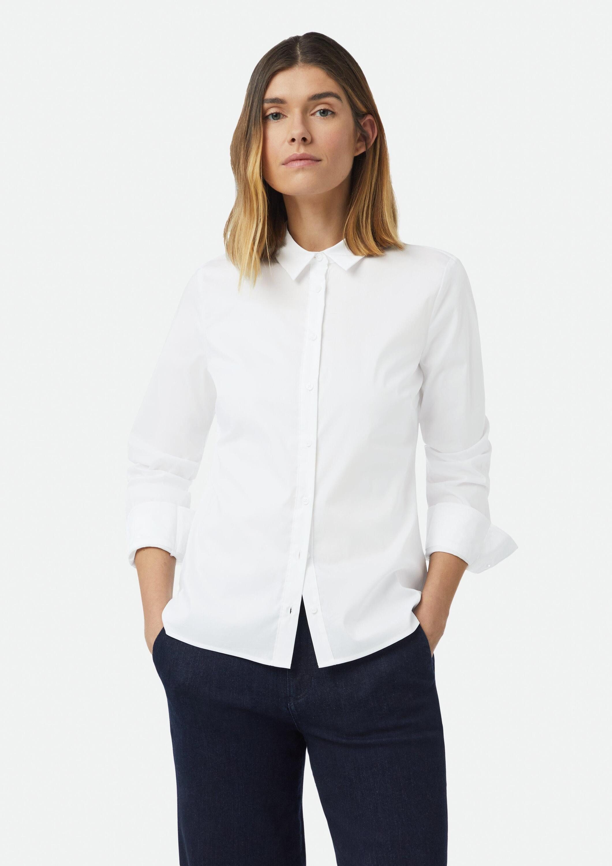 comma Langarmbluse Bluse Bluse aus Baumwollstretch