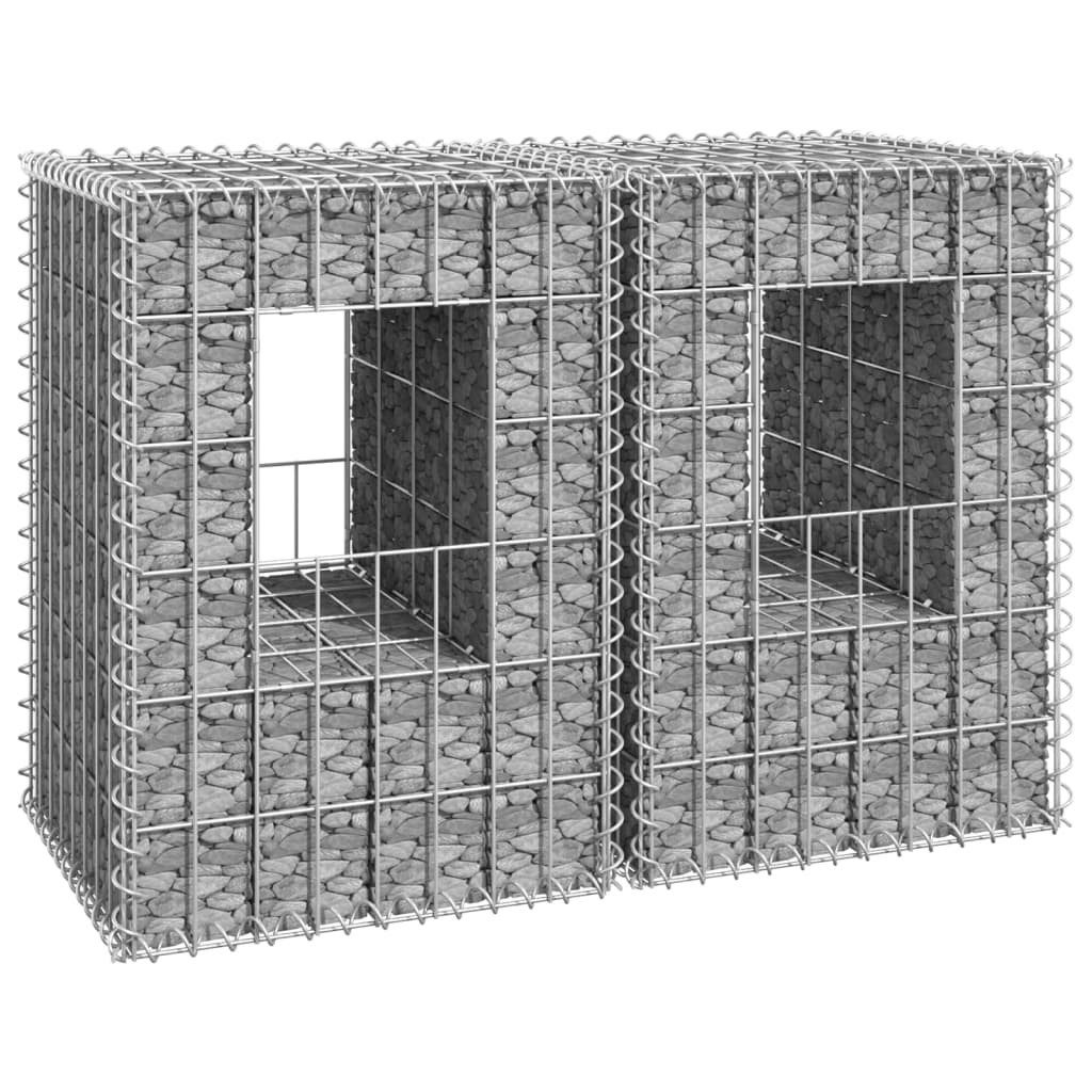 Gartentor Gabionensäulen 2 Stk 40x40x60 cm Eisen