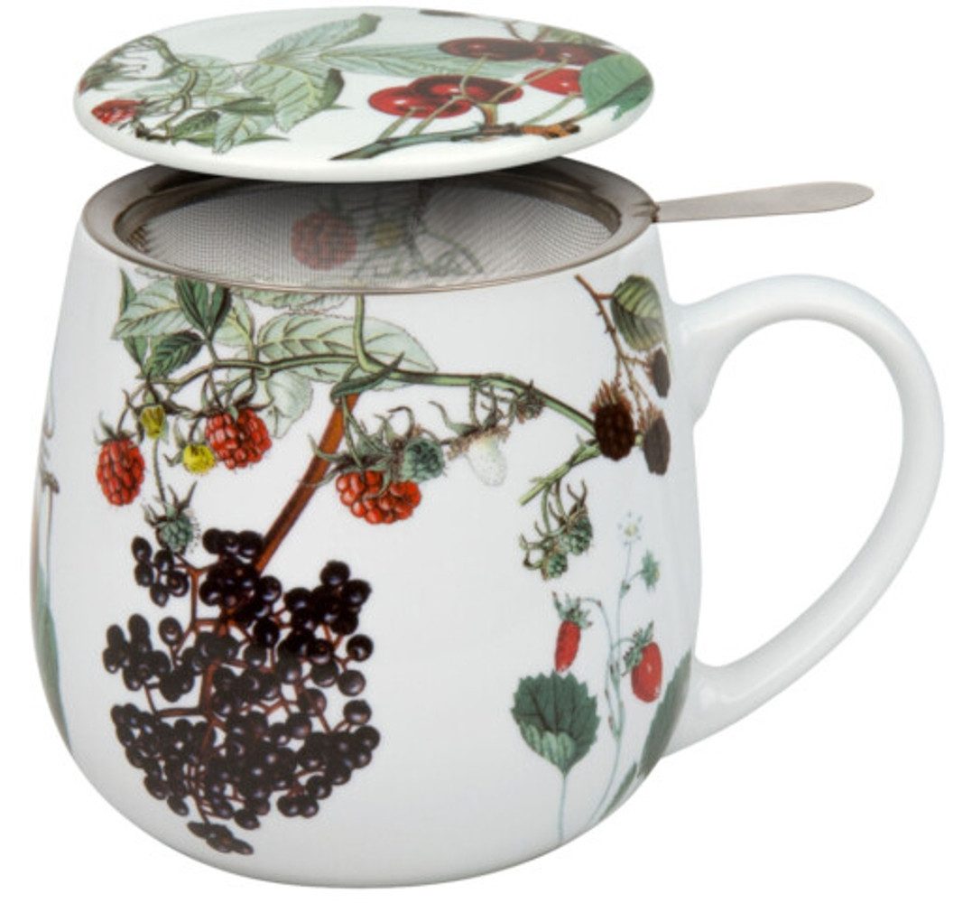 Tasse My favourite tea Früchte mit Sieb und Deckel Porzellan 0,35 L
