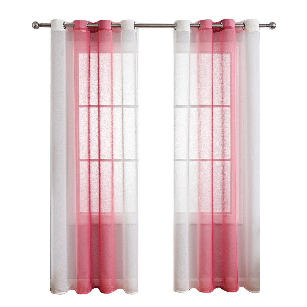 NUODWELL Gardine 2er Set Voile Vorhänge, Gardinen Gestreift Lichtdurchlässi günstig online kaufen