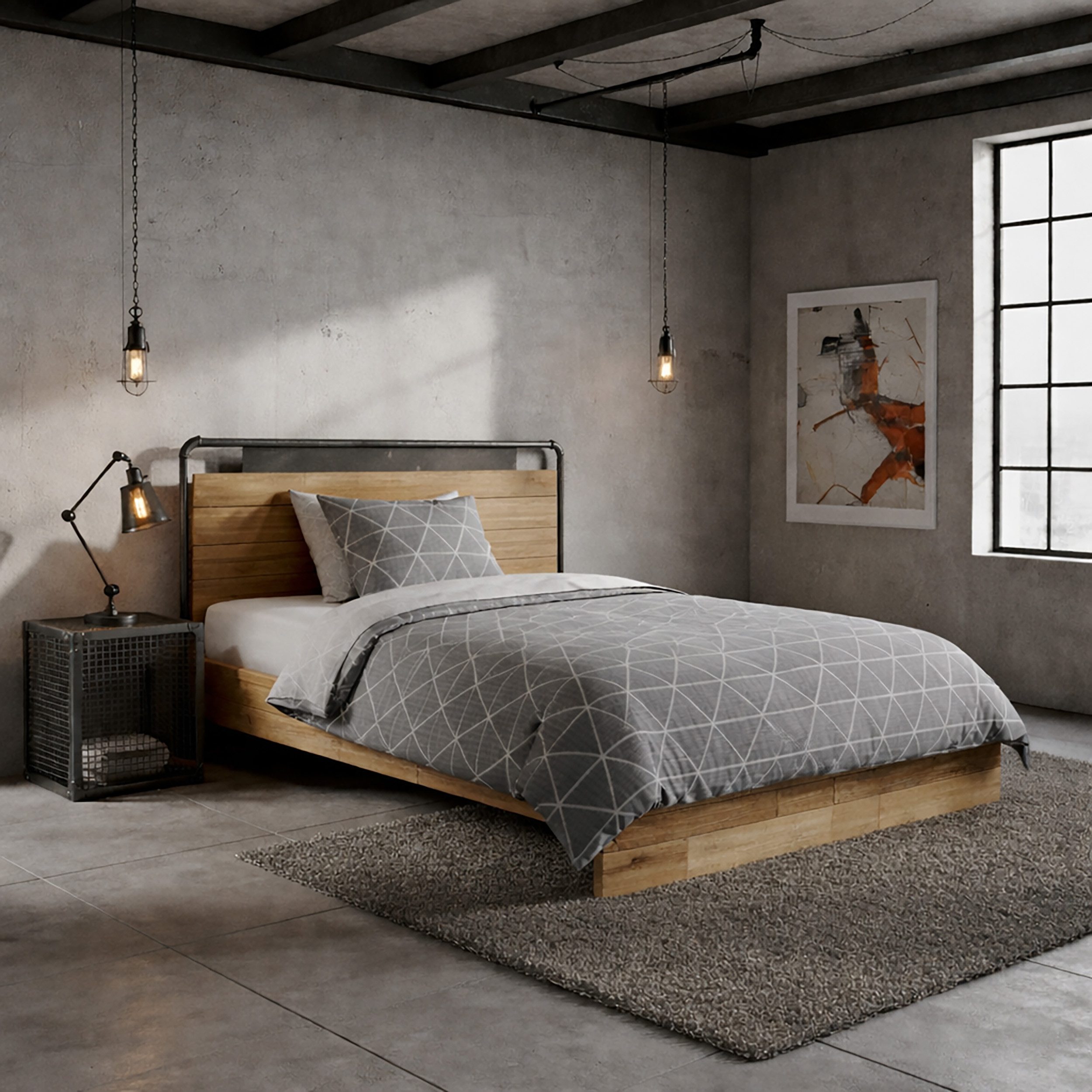 Casa Colori Bettwäsche Microfaser Seersucker Bettgernitur 135x200, Seersucker, 2 teilig, Anthrazit Grau Rautenmuster