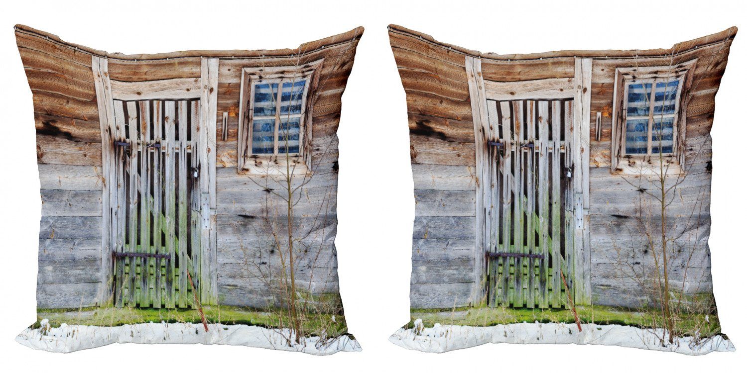 Kissenbezüge Modern Accent Doppelseitiger Digitaldruck, Abakuhaus (2 Stück), Primitive Land altes Bauernhaus