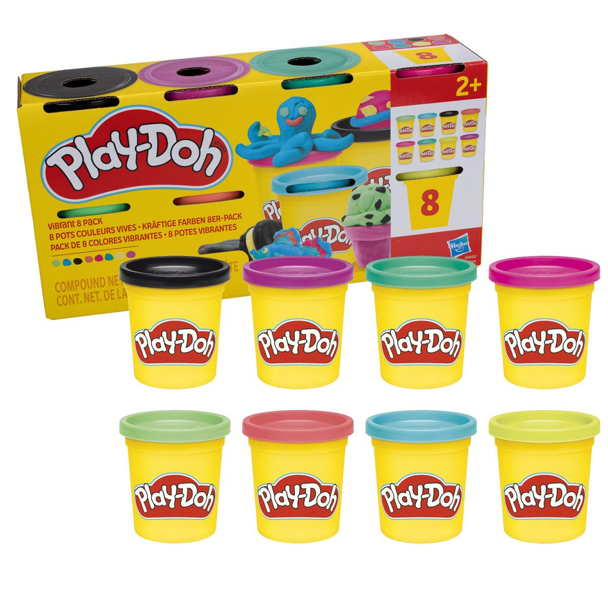 Play-Doh Knete Play-Doh Knetwerk Knetpresse Set mit kräftige Farben 8er-Pack Knete