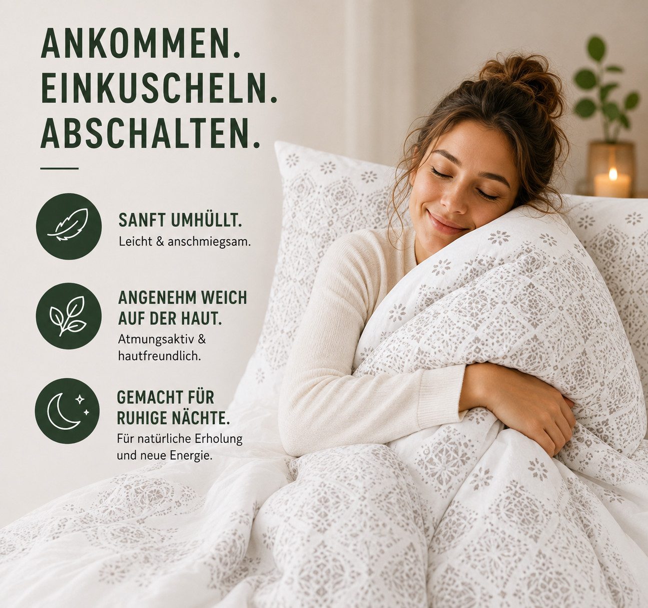 Malika Bettwäsche Baumwolle weiche Bettwäsche für gemütliche Nächte, Baumwolle, 2 teilig, pflegeleicht, hautfreundlich, angenehm weicher Stoff – Bild 2 von 5