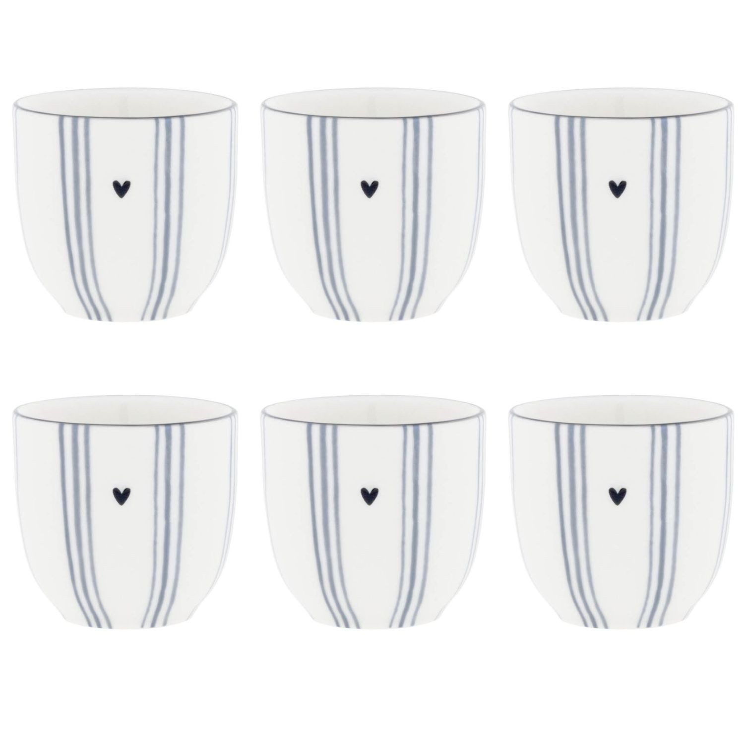 Bastion Collections Eierbecher Iris Blue, Spülmaschinengeeignet, Weiß, Streifen, H: 5cm