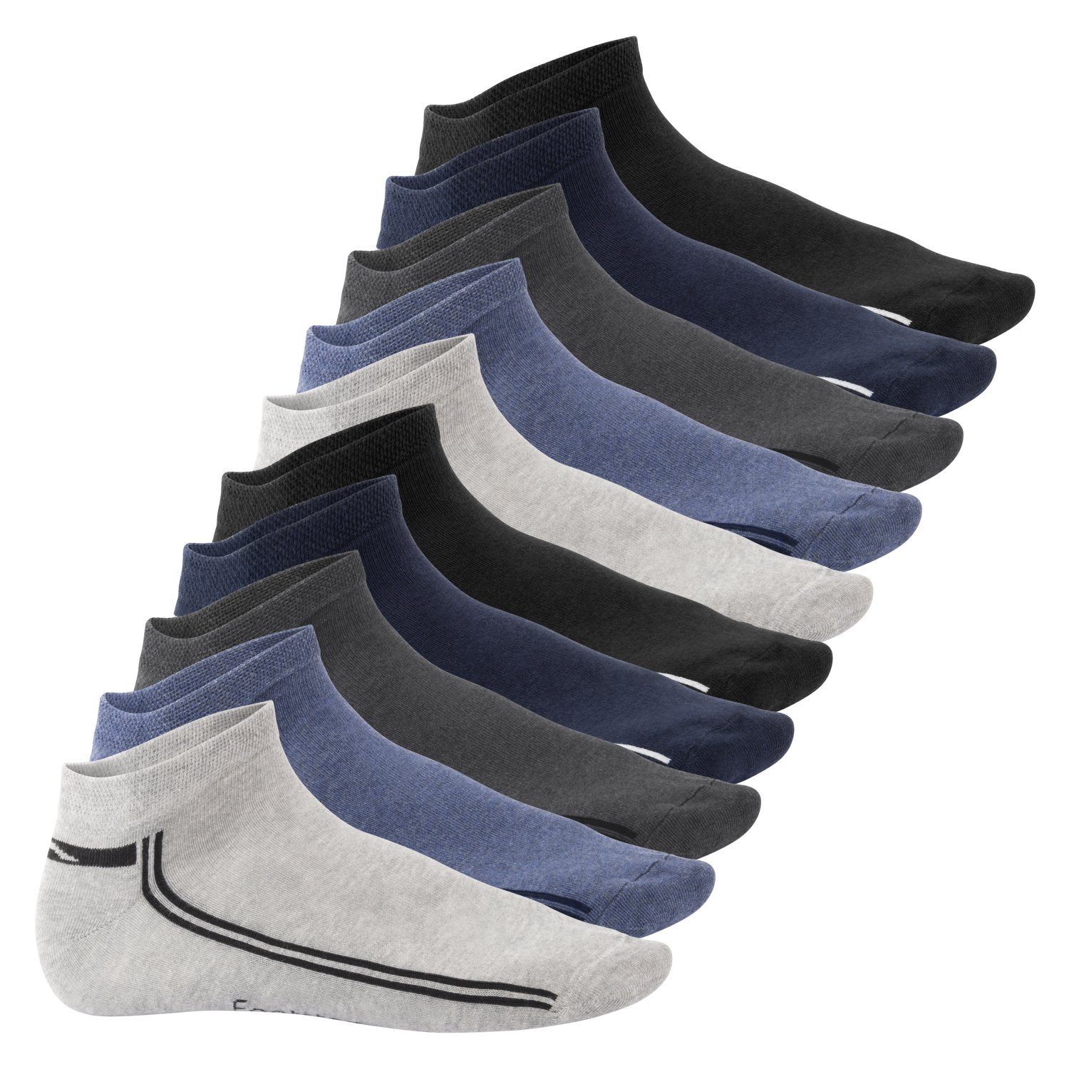 Footstar It! Socken (10 Füßlinge Motiv Jeanstöne Damen Paar) Sneaker Sneak & Herren