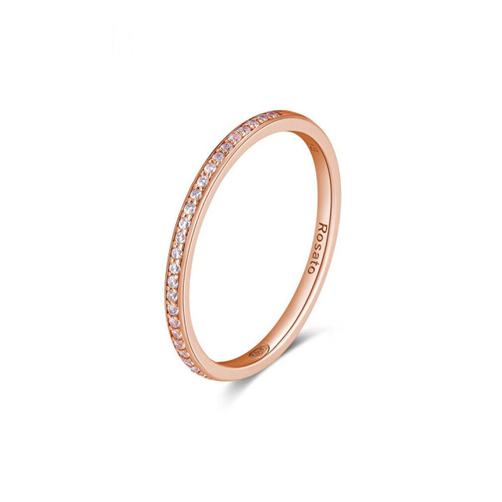 Rosato Fingerring Minimalist bronze ring with Allegra RZA030 zircons - Circuit: 56 mm