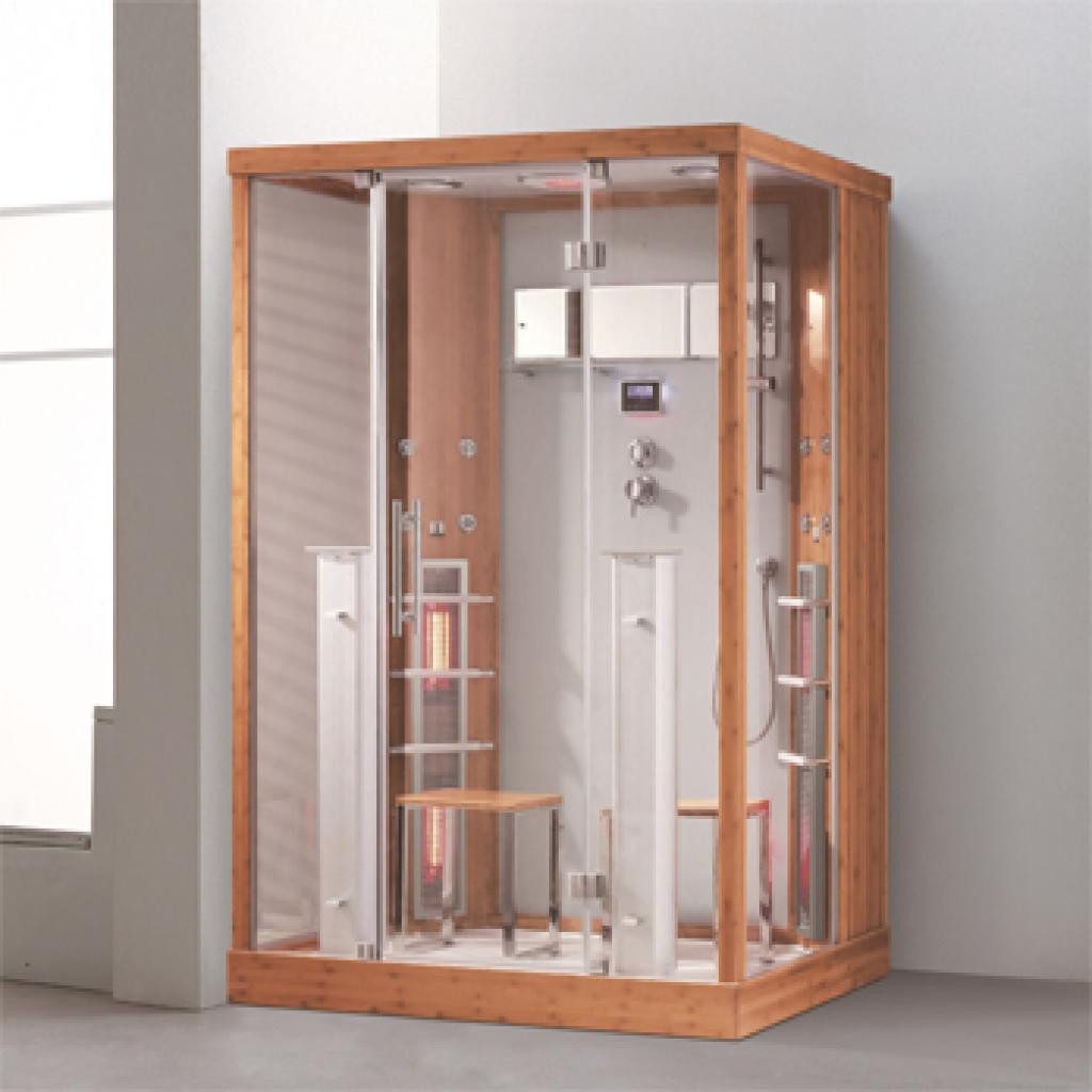 PureHaven Dampfdusche 2in1, Infrarotsauna 145x90 cm mit Tropenbrause, Massage & Zubehör