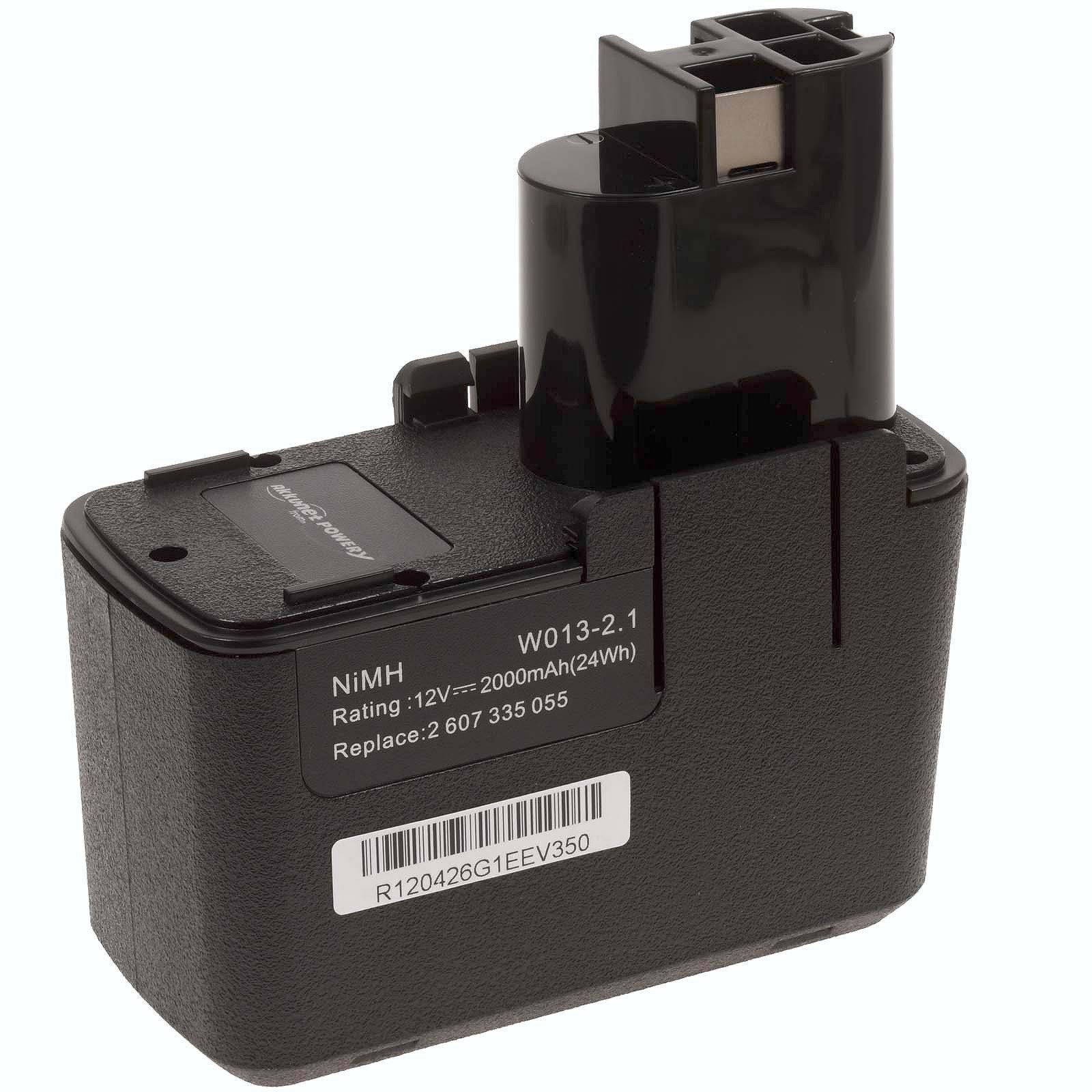 Powery Akku für Bosch Bohrschrauber GSR 12VES-2 NiMH Akku 2000 mAh (12 V)