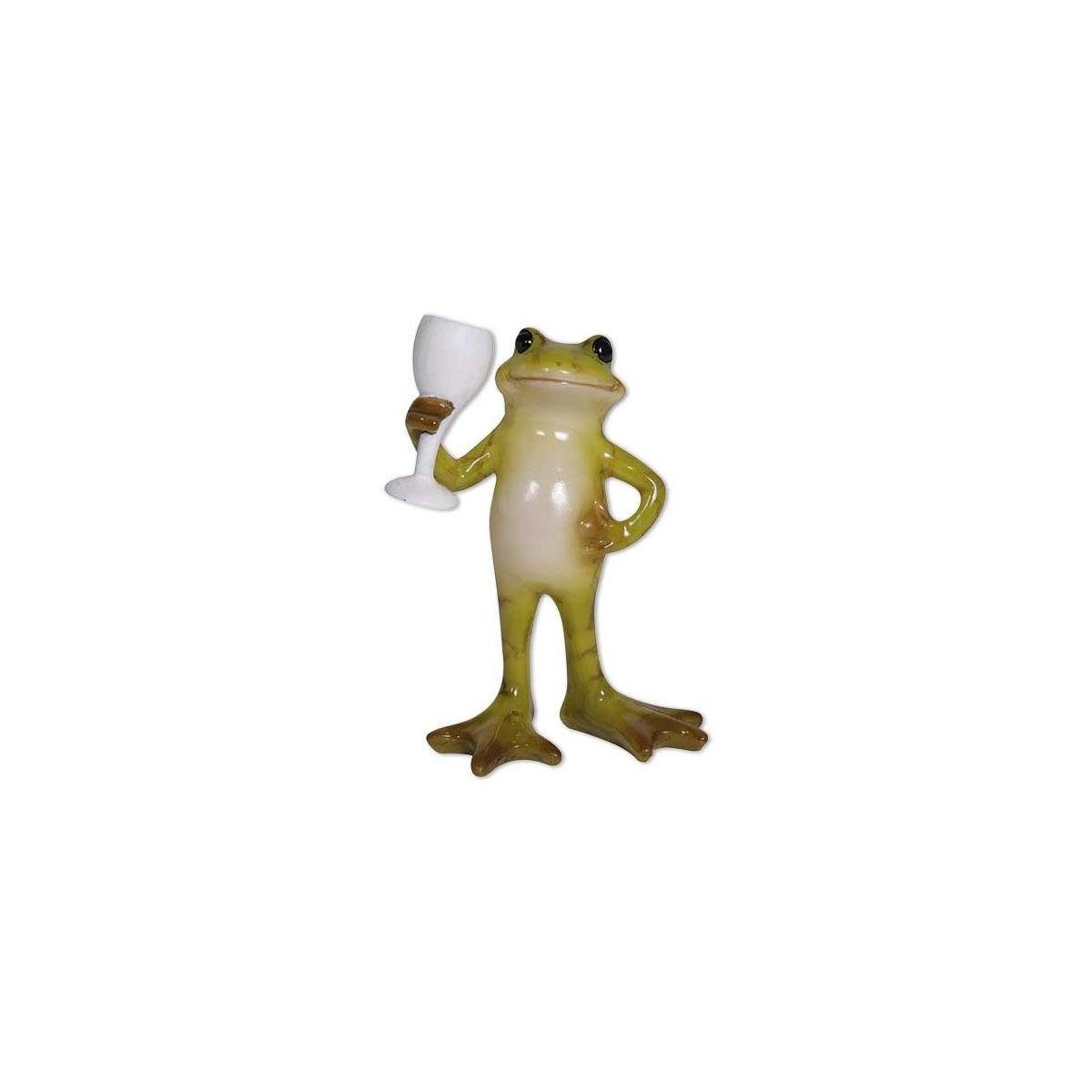 Seyko-Geschenke Dekofigur 091145 - Frosch Paulchen stößt an, 7 cm
