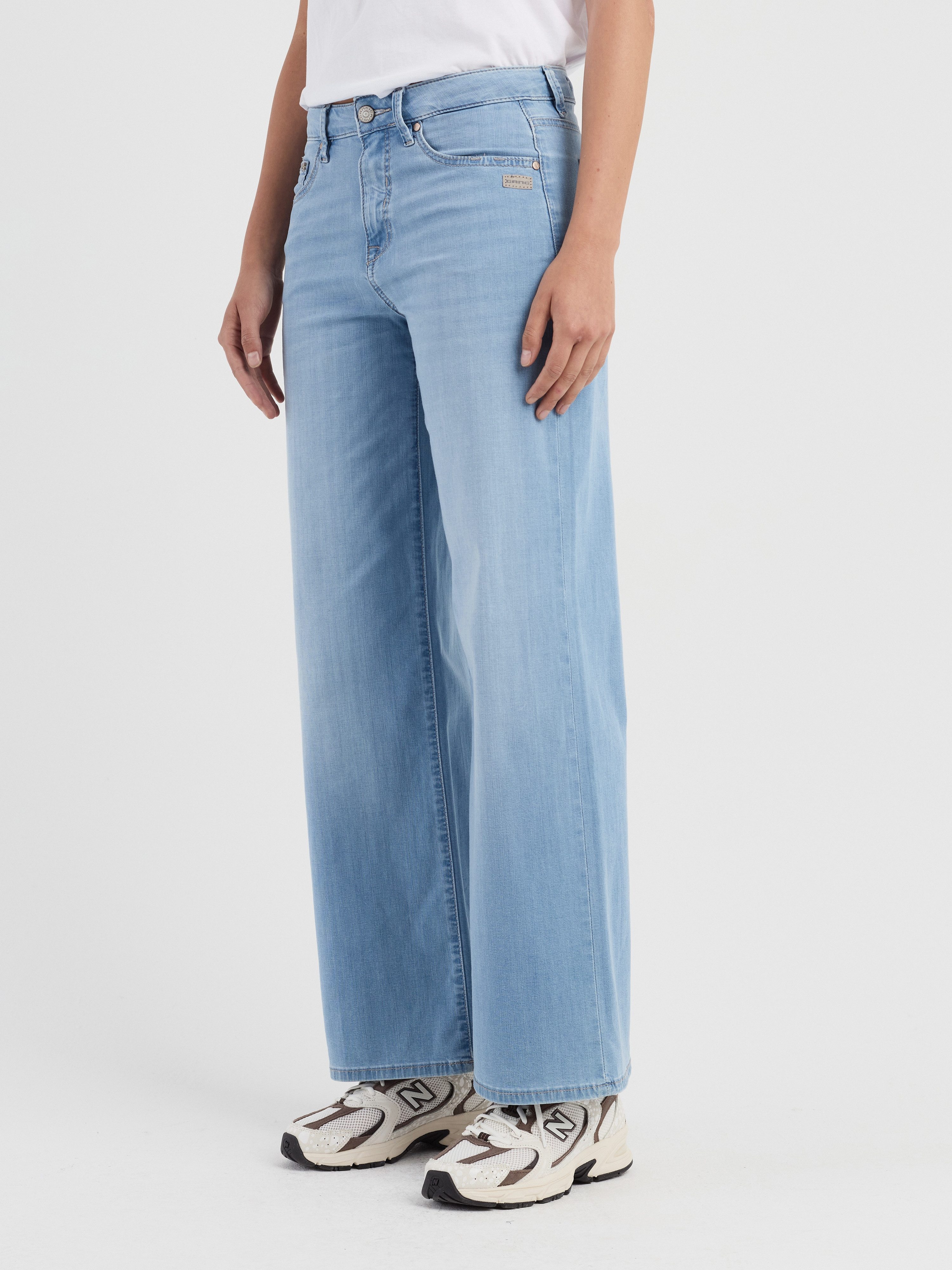 GANG Weite Jeans 94CARLOTTA weiter Fit im bodenlangen Palazzo-Style