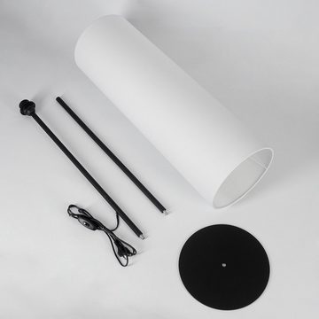 hofstein Stehlampe moderne Stehlampe aus Metall/Stoff in Schwarz/Weiß, ohne Leuchtmittel, mit Stoffschirm (23 cm) und An-/Ausschalter, Höhe 164 cm, 1 x E27