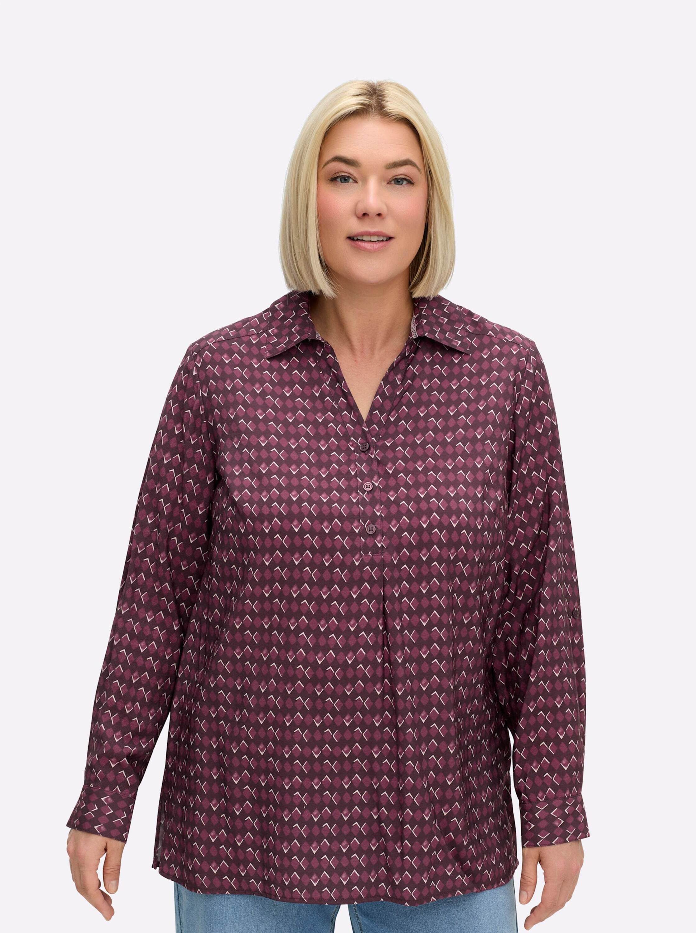 Klassische Bluse Tunika Langarm