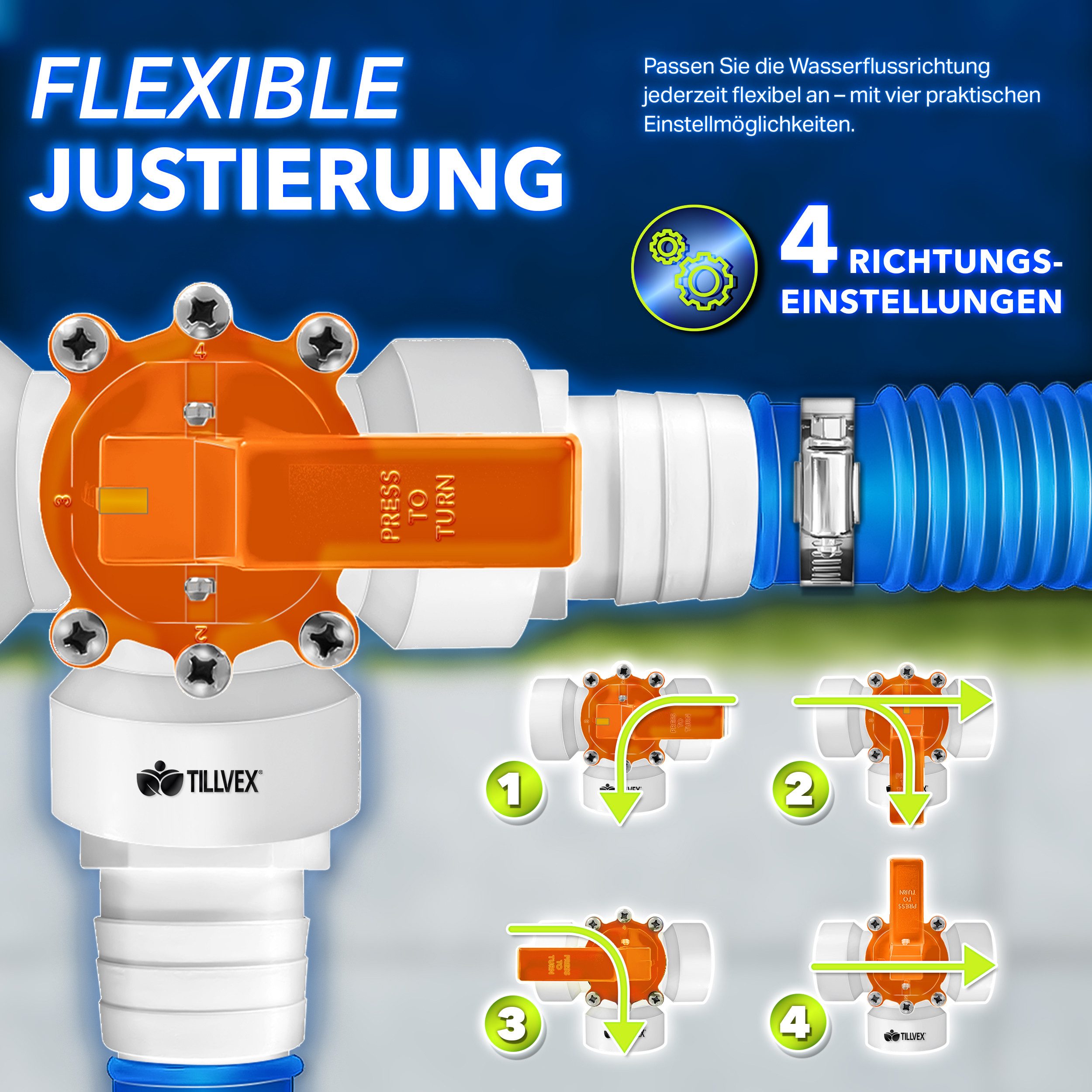 tillvex Gartentisch tillvex® Bypass Set Pool Solarheizung Poolheizung Heizung Solarkollekt (ideal für Sandfilteranlagen, Wärmepumpen & Poolheizung, 3-Wege-Ventil & ABS-Adapter, 6x Schellen & 8m Isolierband), Bypass Set Pool 12-TLG. - Ø32 & 38 mm Anschluss
