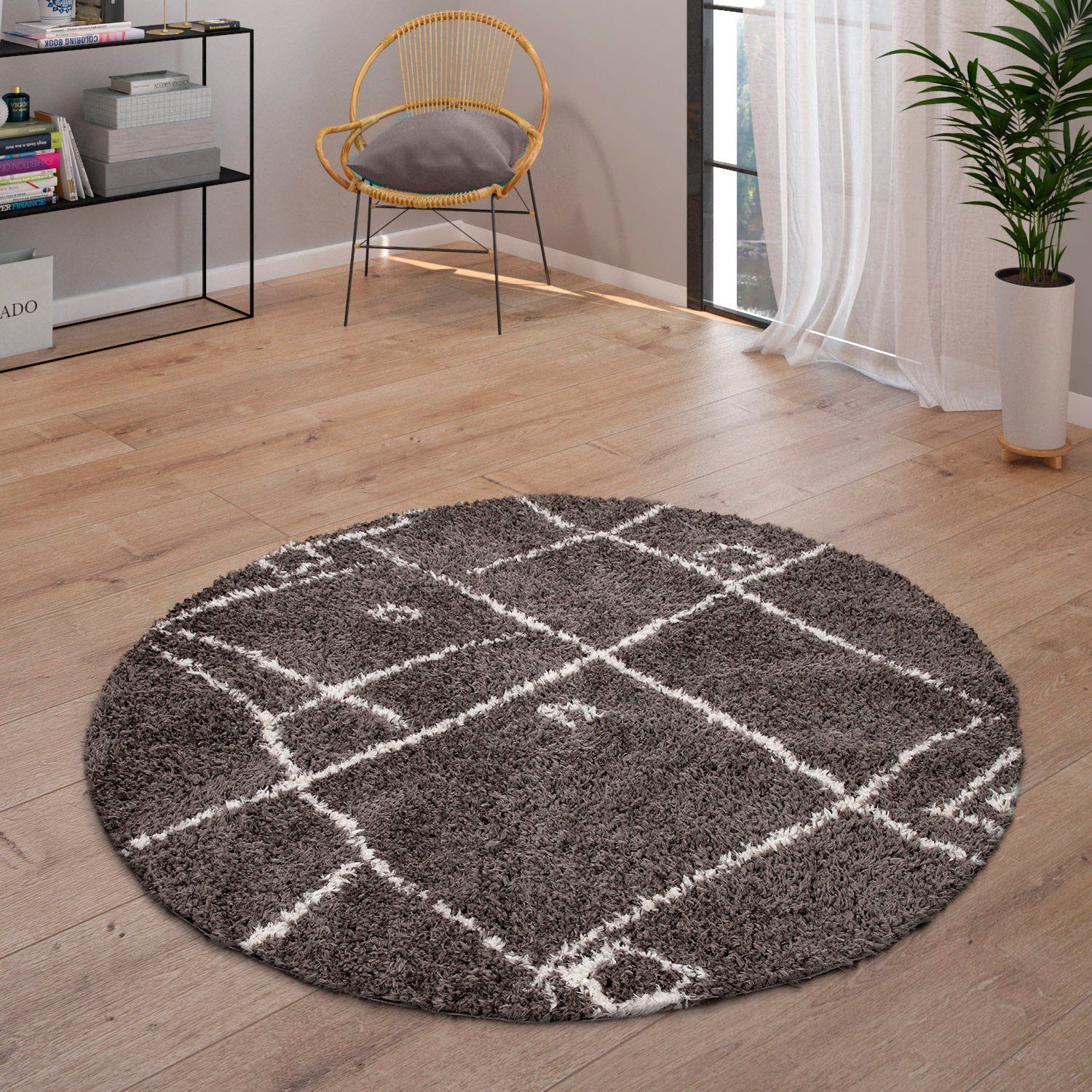 Paco Home Hochflor-Teppich Orebro 171, rund, günstig online kaufen