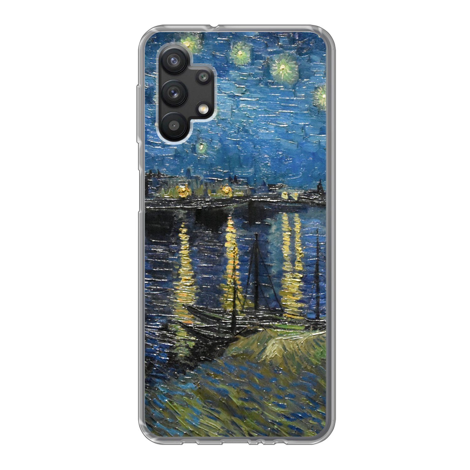 MuchoWow Handyhülle für Samsung Galaxy A32 5G Sternennacht über der Rhone - Van Gogh - Kun, Smartphone-Bumper, Print, Handy Schutzhülle Dünn