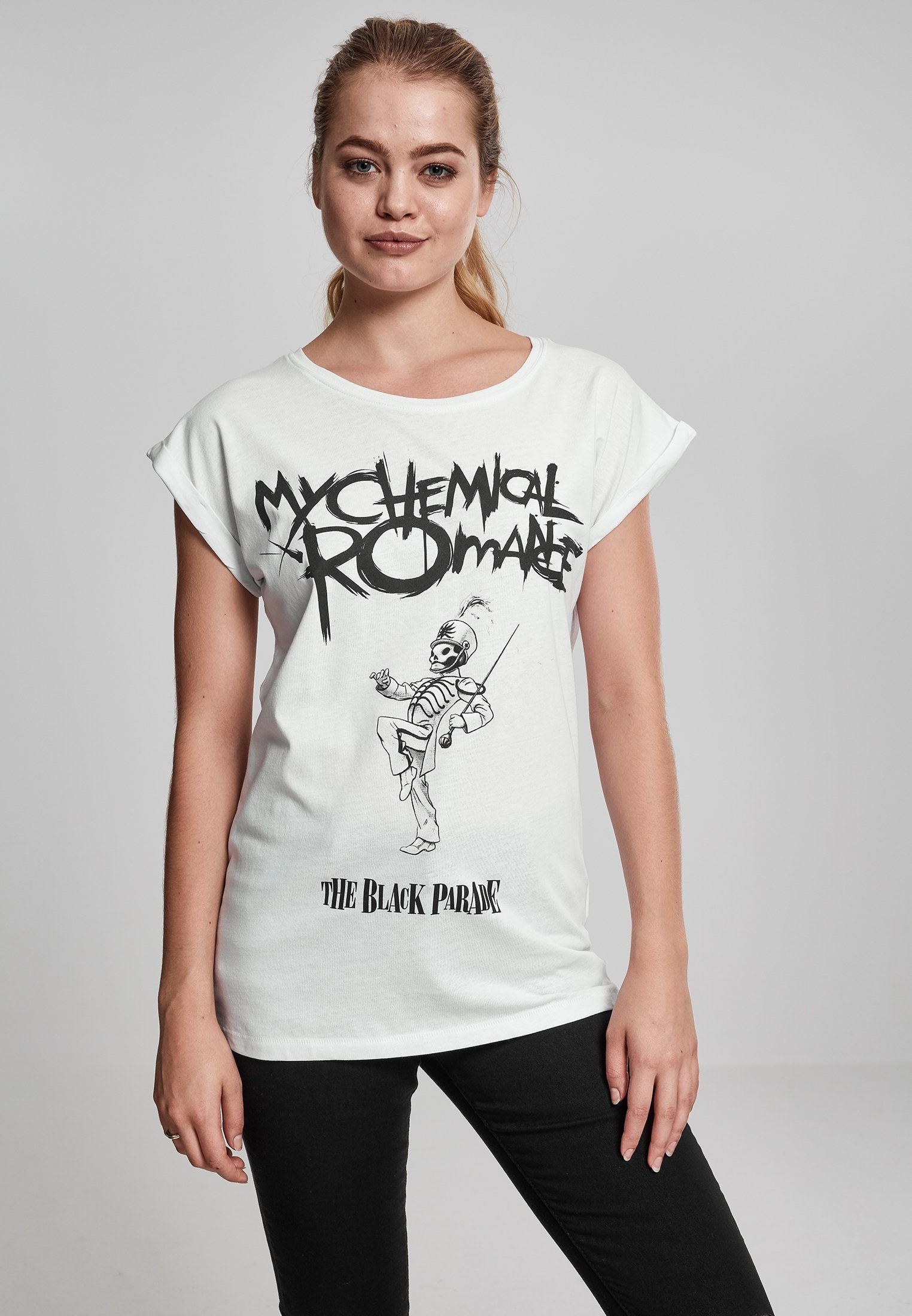 Merchcode T-Shirt Damen Ladies Parade Romance Cover Tee My white Romance (1-tlg) Black MT413 Chemical Chemical My